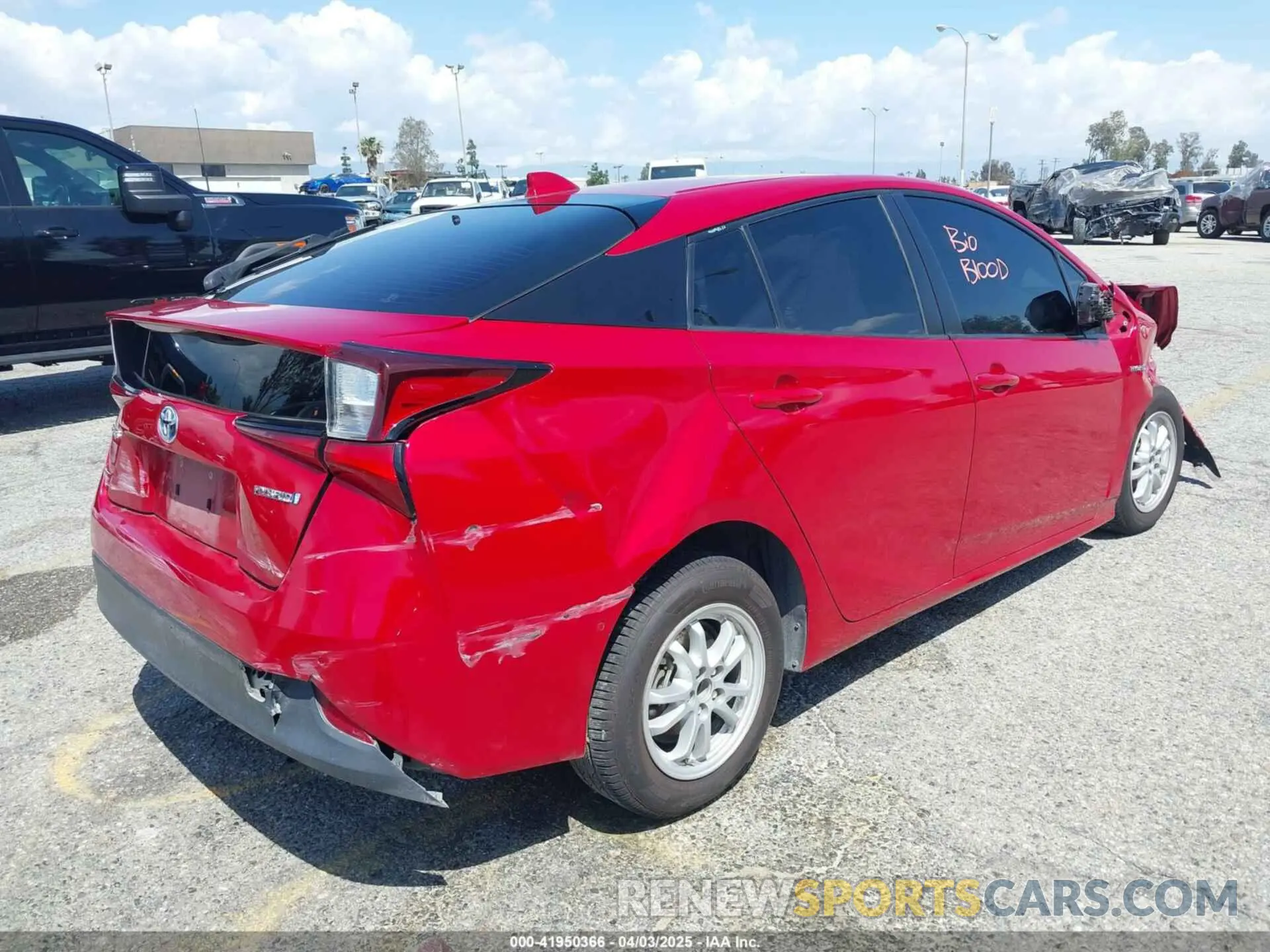 4 fotografías del automóvil dañado JTDKARFU0L3109596 TOYOTA PRIUS 2020