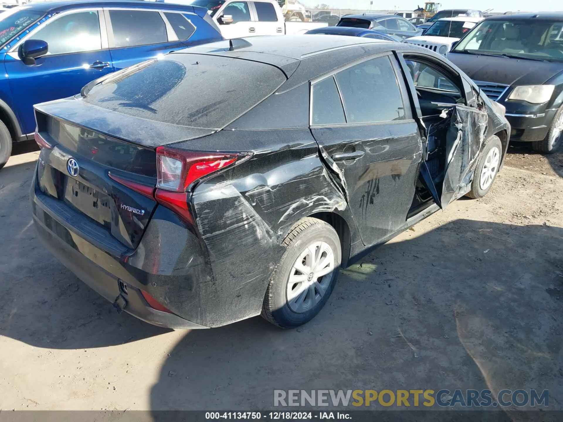 4 fotografías del automóvil dañado JTDKARFU1L3114502 TOYOTA PRIUS 2020