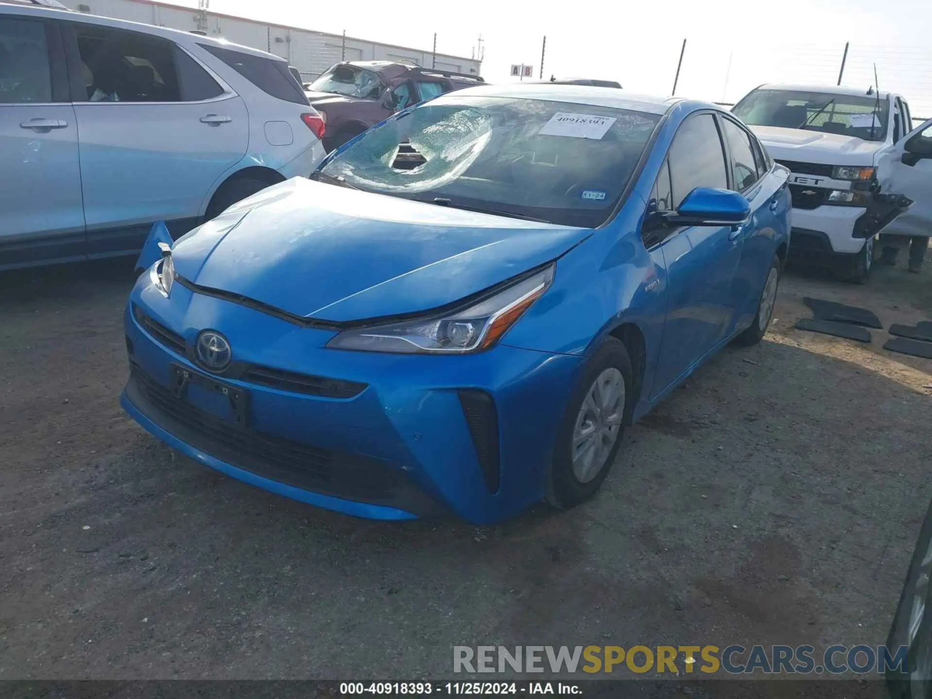 2 fotografías del automóvil dañado JTDKARFU1L3117738 TOYOTA PRIUS 2020