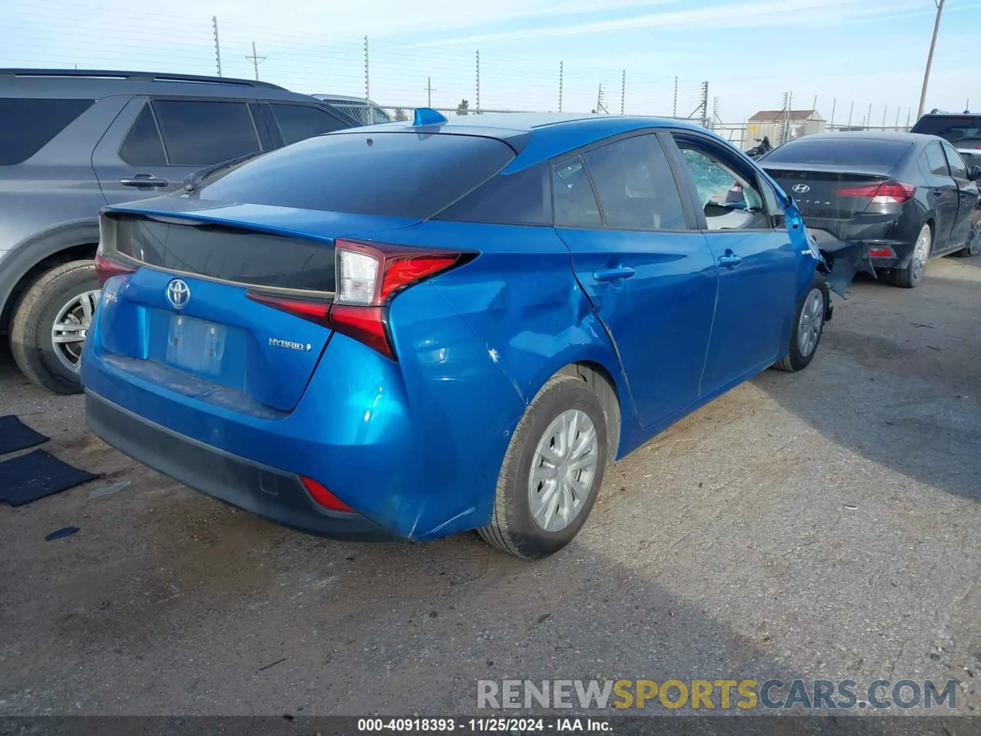 4 fotografías del automóvil dañado JTDKARFU1L3117738 TOYOTA PRIUS 2020