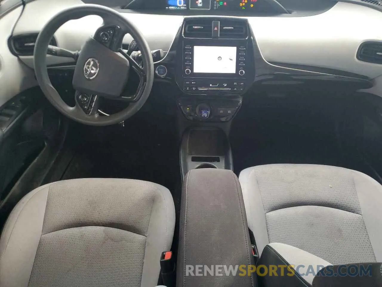 8 fotografías del automóvil dañado JTDKARFU2L3103993 TOYOTA PRIUS 2020
