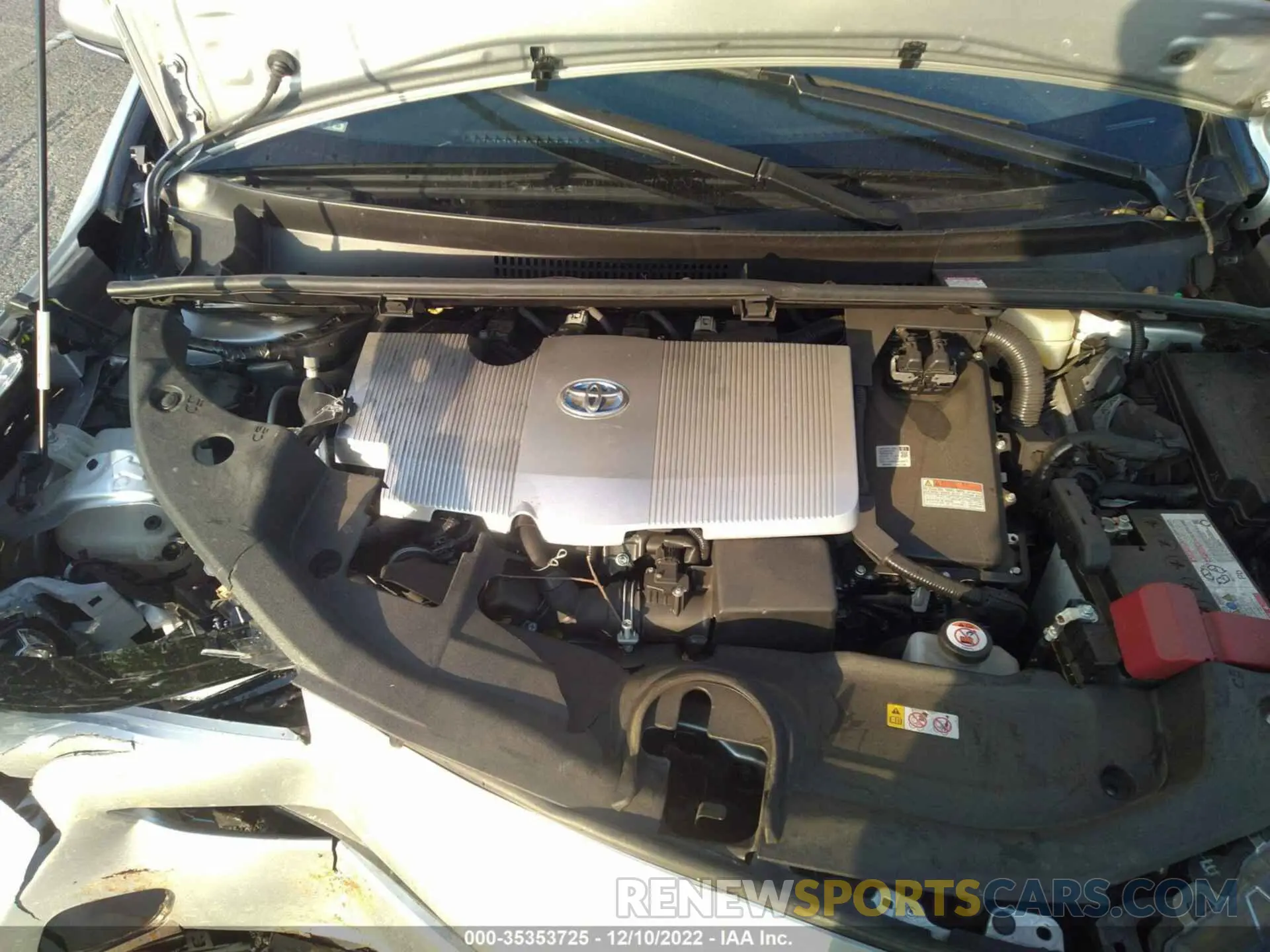 10 fotografías del automóvil dañado JTDKARFU2L3112483 TOYOTA PRIUS 2020