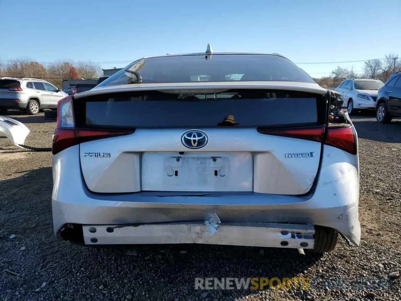 6 fotografías del automóvil dañado JTDKARFU2L3125508 TOYOTA PRIUS 2020