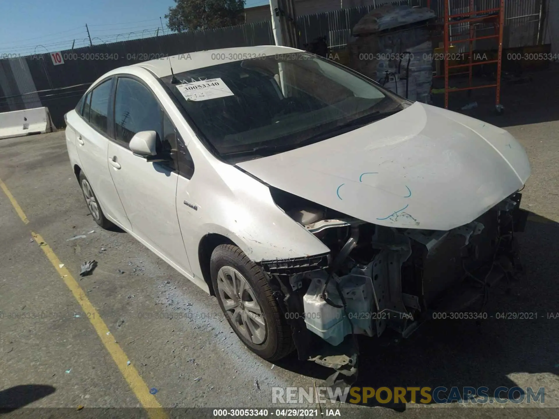 1 fotografías del automóvil dañado JTDKARFU4L3111349 TOYOTA PRIUS 2020