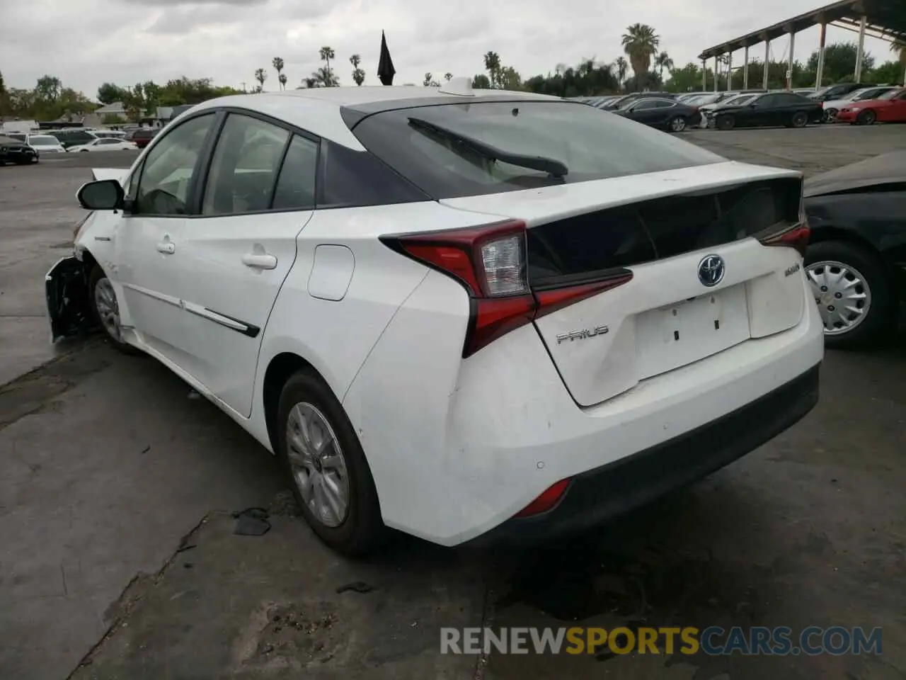 3 fotografías del automóvil dañado JTDKARFU4L3122514 TOYOTA PRIUS 2020