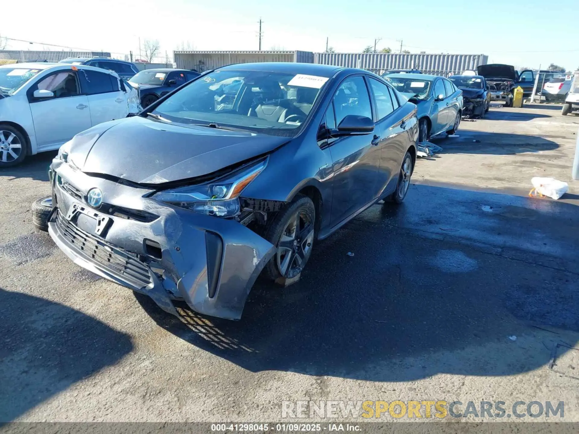 2 fotografías del automóvil dañado JTDKARFU5L3104460 TOYOTA PRIUS 2020