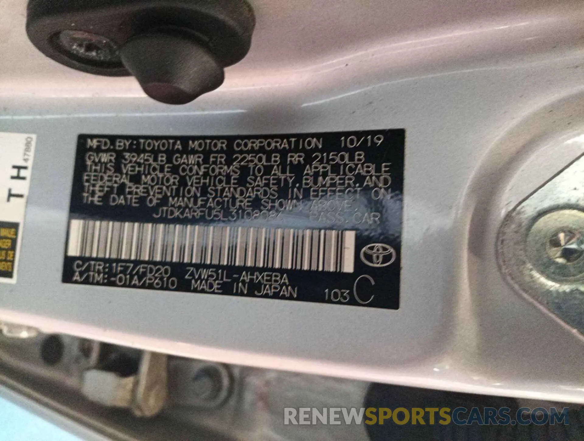 29 fotografías del automóvil dañado JTDKARFU5L3108086 TOYOTA PRIUS 2020