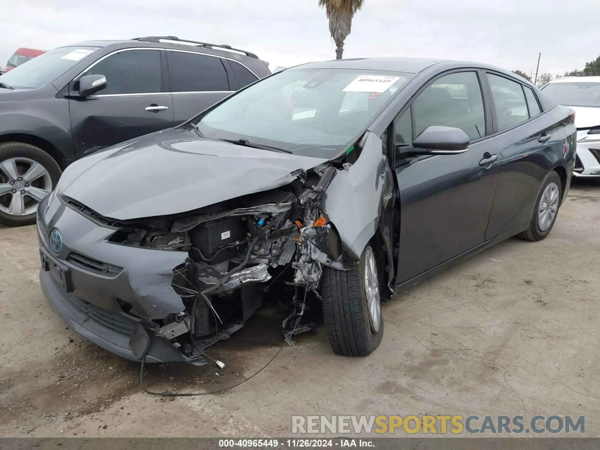 2 fotografías del automóvil dañado JTDKARFU5L3109237 TOYOTA PRIUS 2020