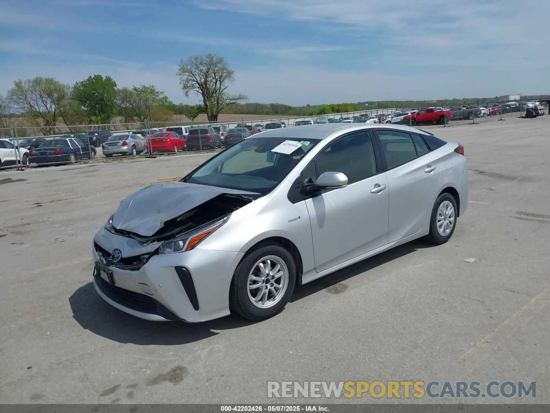 2 fotografías del automóvil dañado JTDKARFU5L3117287 TOYOTA PRIUS 2020