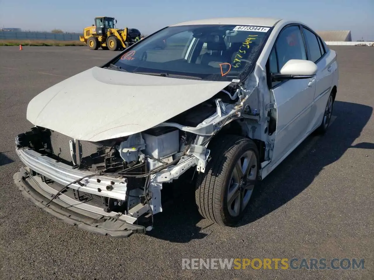 2 fotografías del automóvil dañado JTDKARFU5L3123610 TOYOTA PRIUS 2020