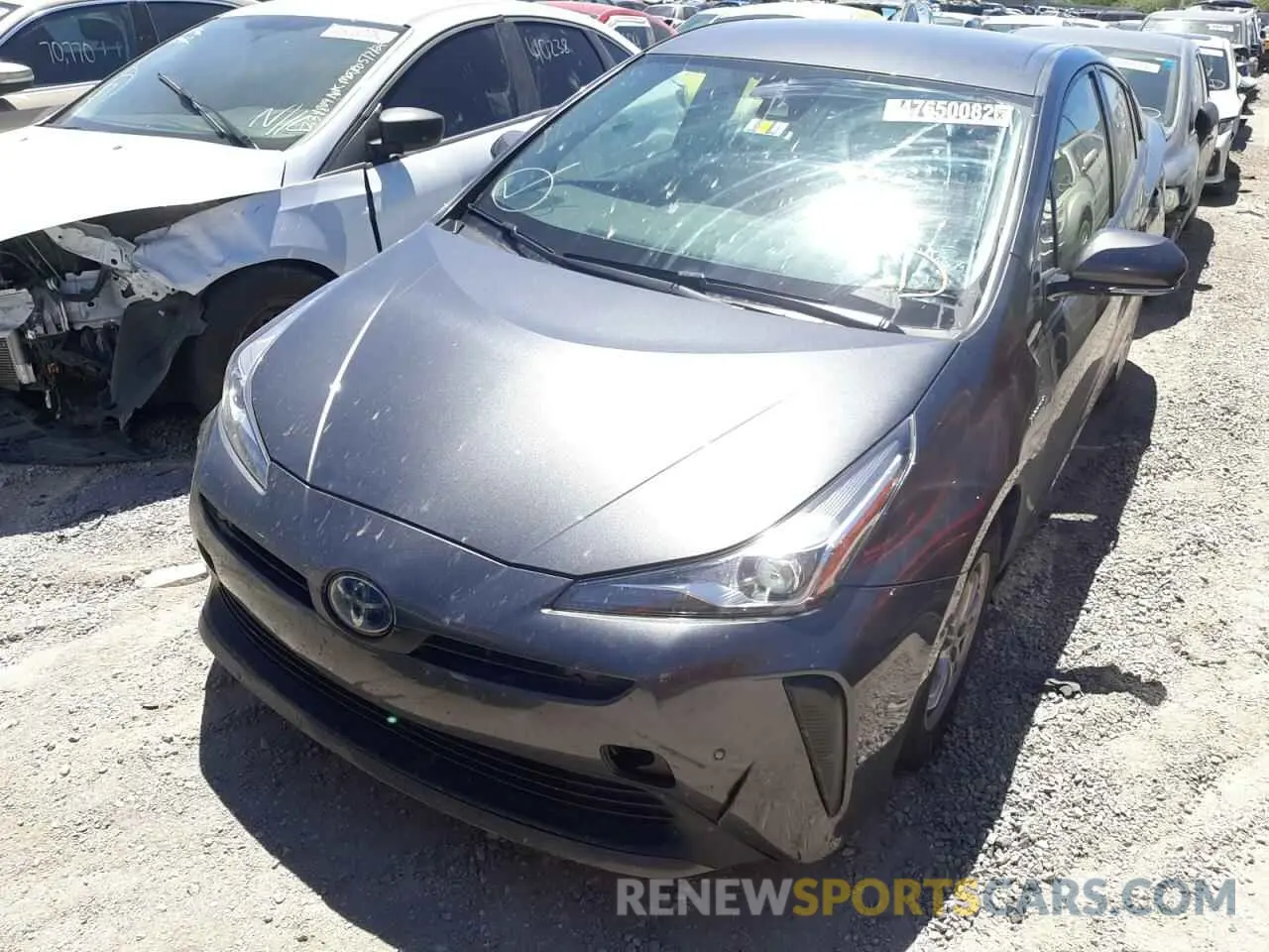 2 fotografías del automóvil dañado JTDKARFU6L3111109 TOYOTA PRIUS 2020