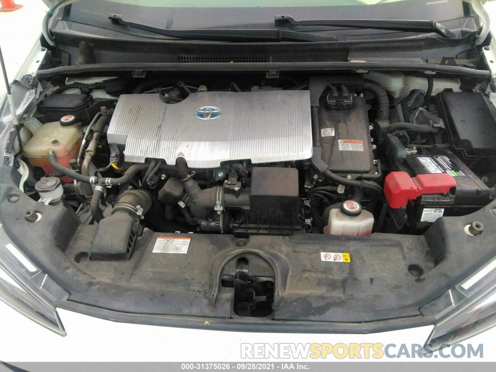 10 fotografías del automóvil dañado JTDKARFU7L3106436 TOYOTA PRIUS 2020