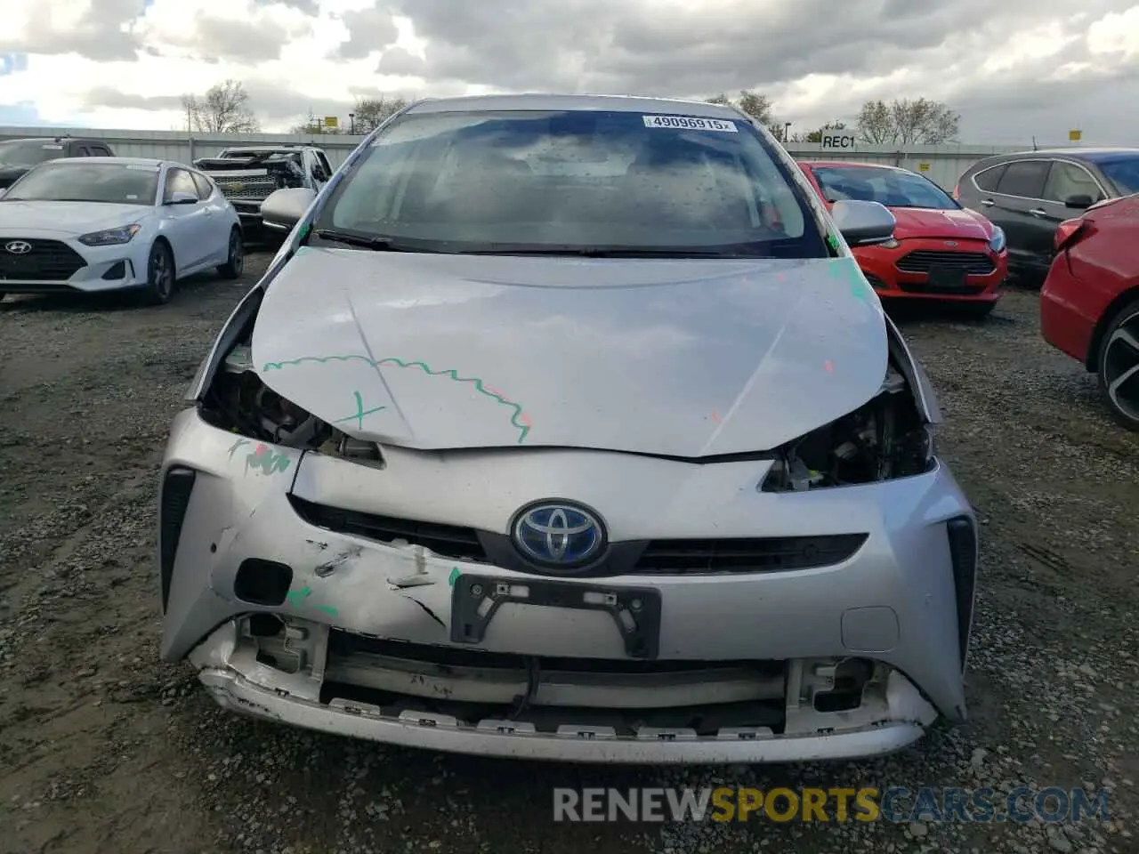 5 fotografías del automóvil dañado JTDKARFU7L3117453 TOYOTA PRIUS 2020