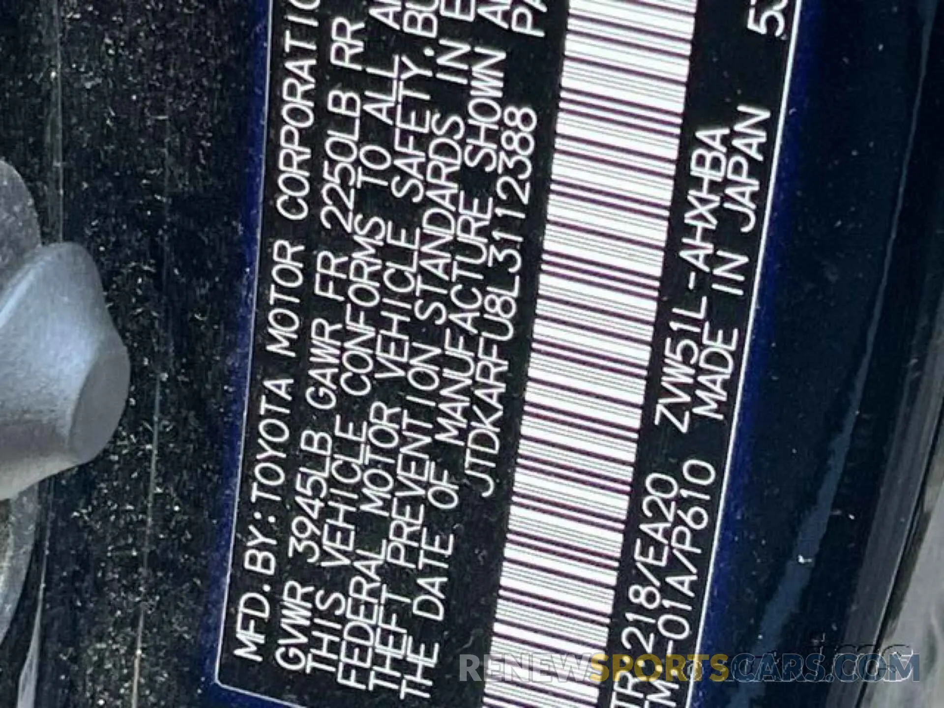 15 fotografías del automóvil dañado JTDKARFU8L3112388 TOYOTA PRIUS 2020