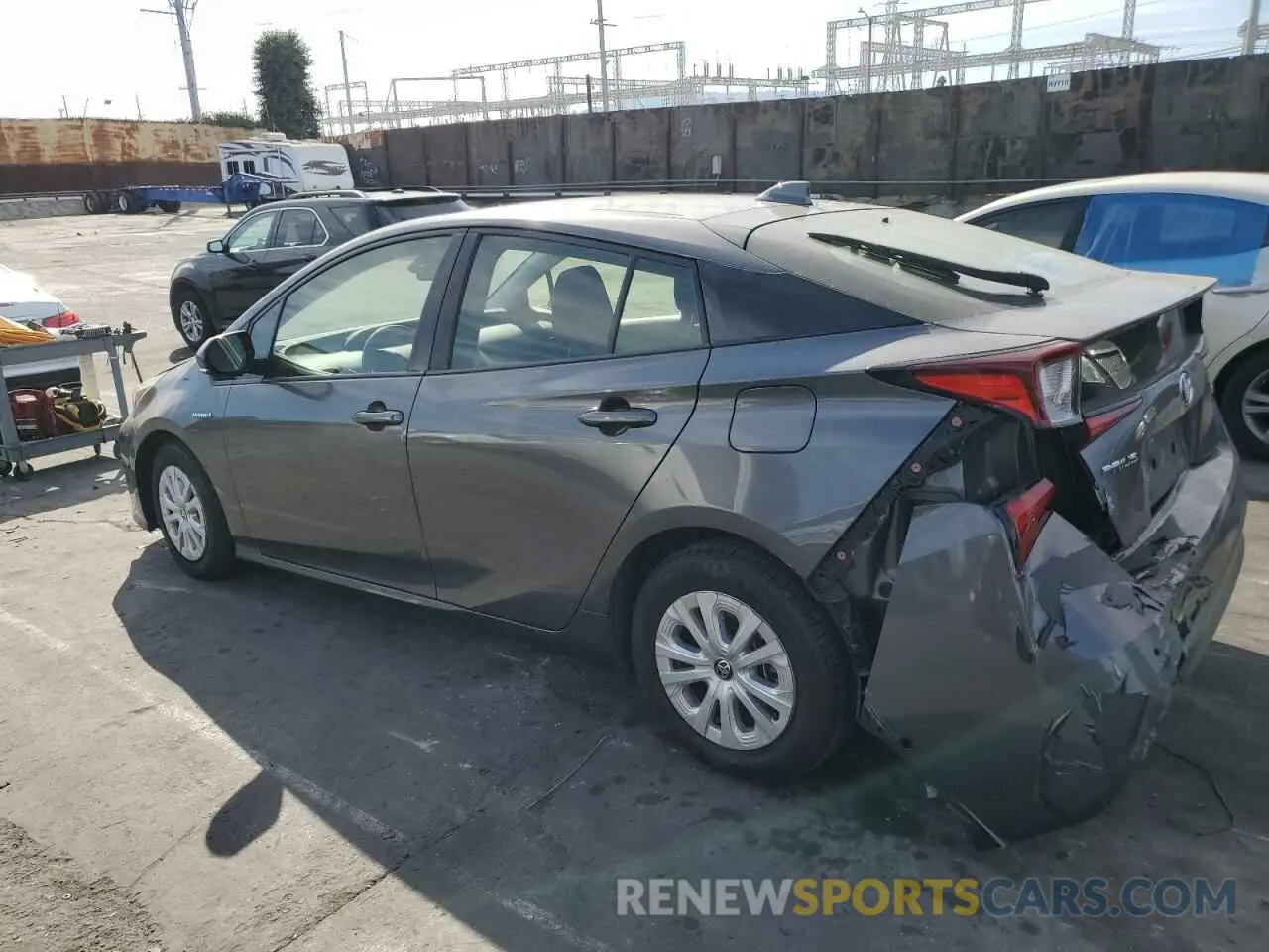 2 fotografías del automóvil dañado JTDKARFU9L3116174 TOYOTA PRIUS 2020