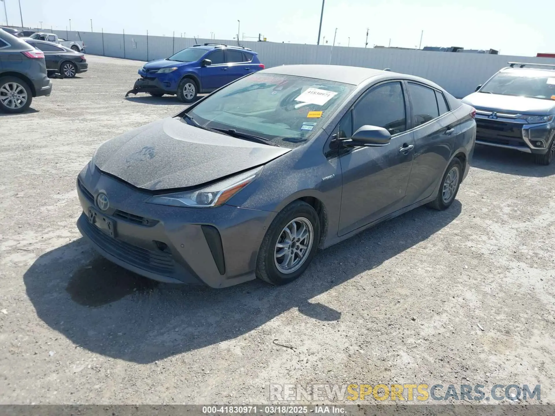 2 fotografías del automóvil dañado JTDKARFU9L3119401 TOYOTA PRIUS 2020