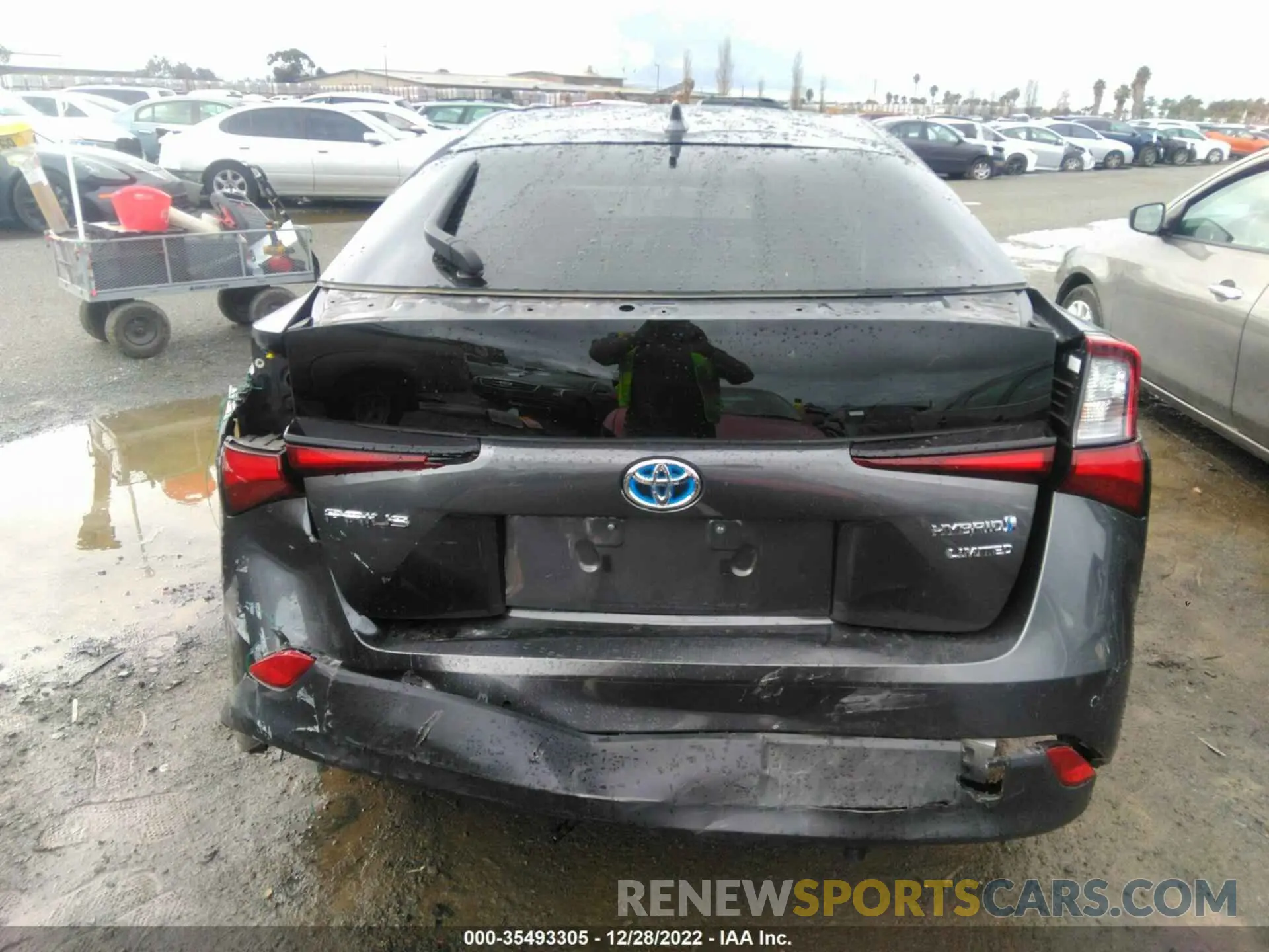 6 fotografías del automóvil dañado JTDKARFUXL3108617 TOYOTA PRIUS 2020