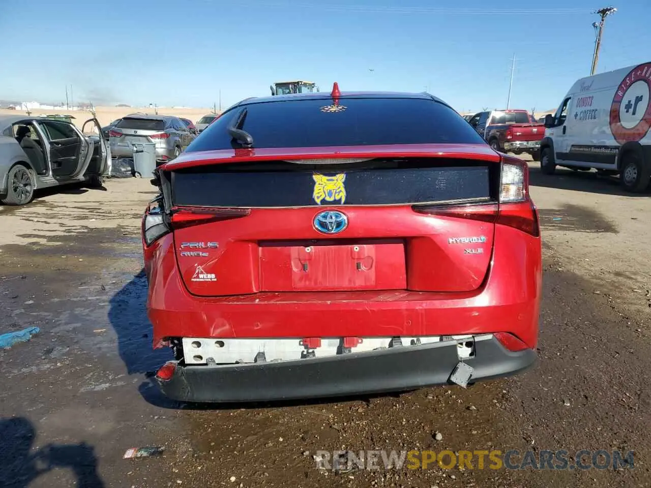 6 fotografías del automóvil dañado JTDL9RFU2L3017189 TOYOTA PRIUS 2020