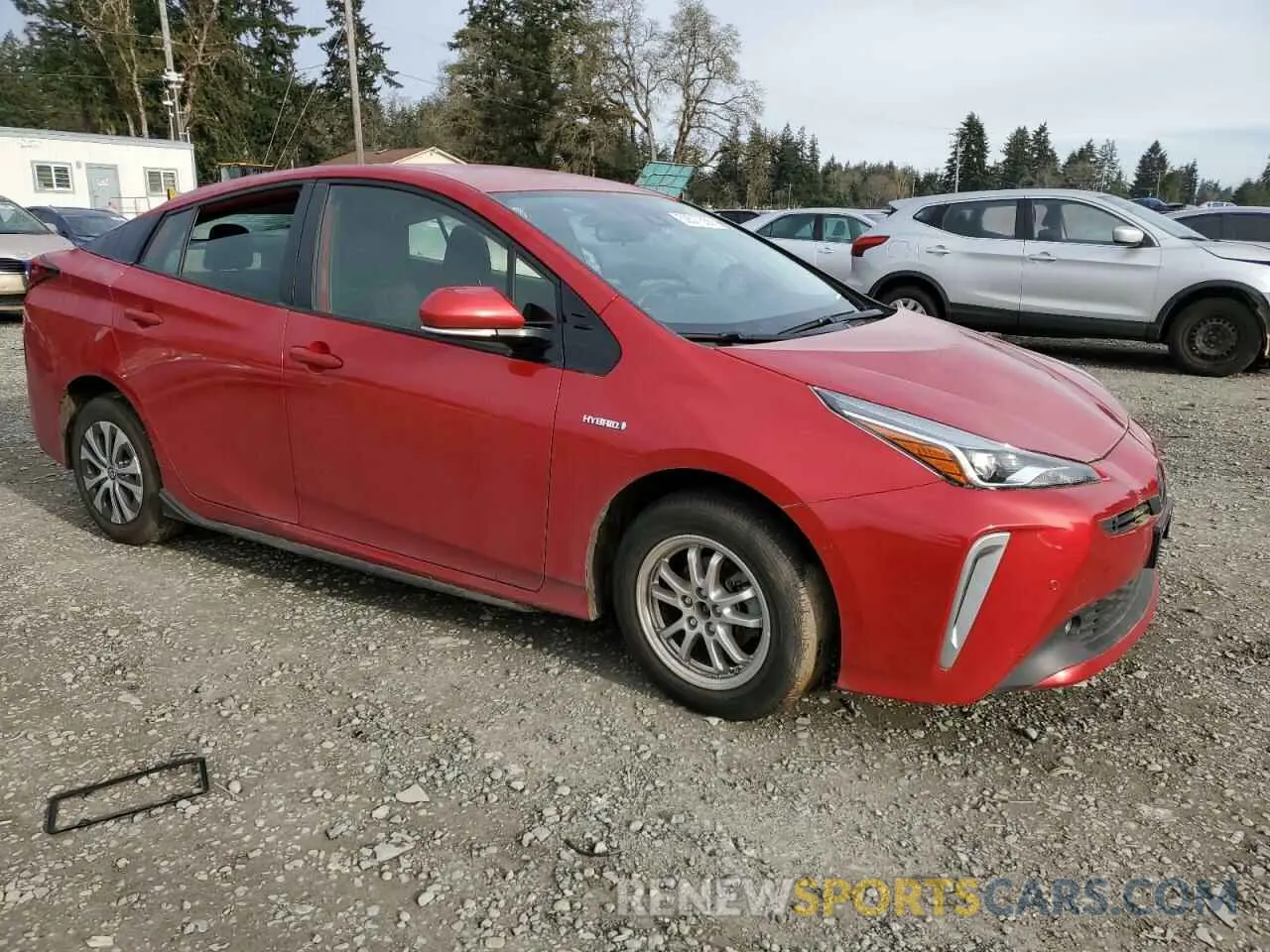 4 fotografías del automóvil dañado JTDL9RFU6L3019320 TOYOTA PRIUS 2020