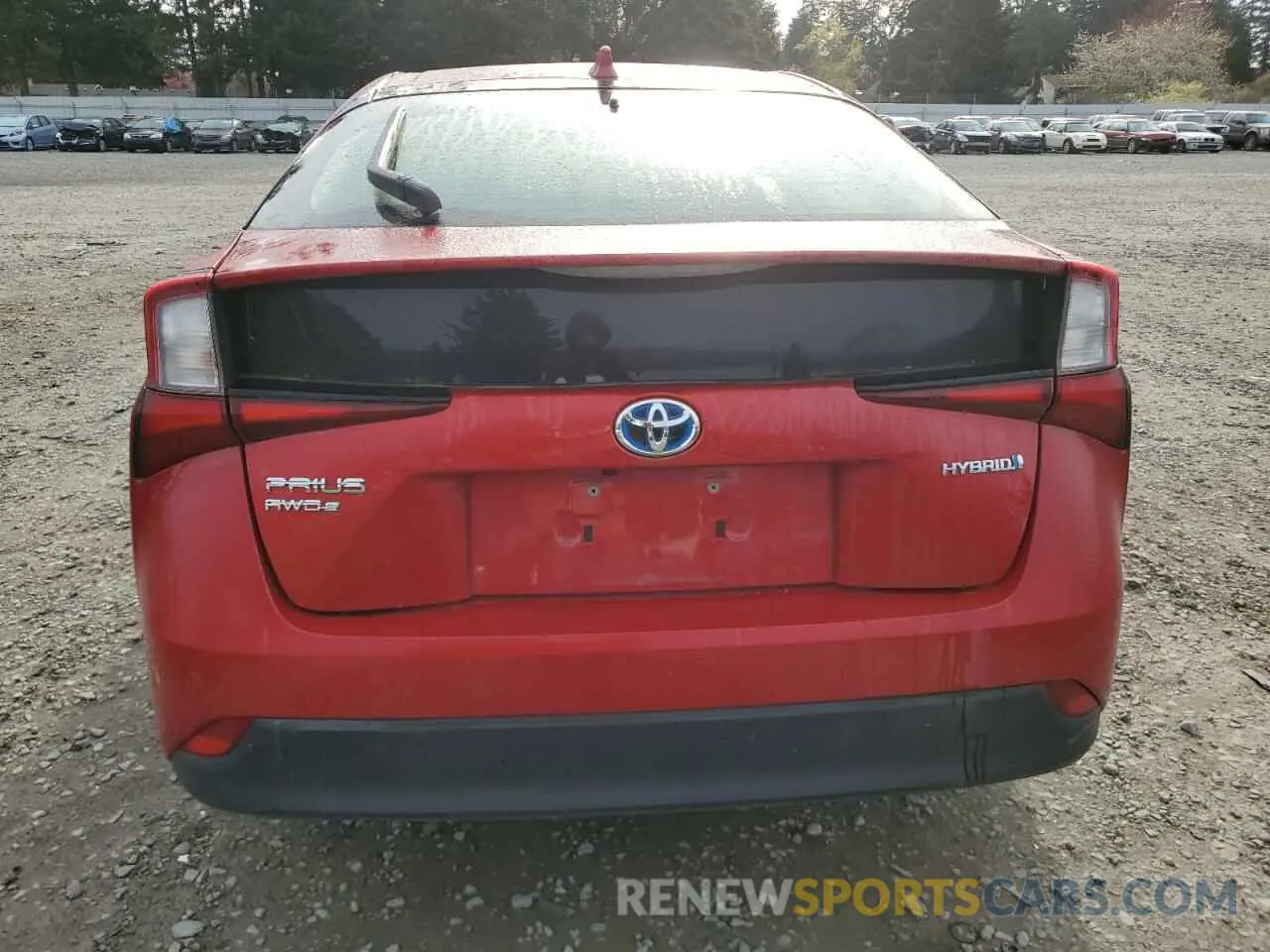 6 fotografías del automóvil dañado JTDL9RFU6L3019320 TOYOTA PRIUS 2020
