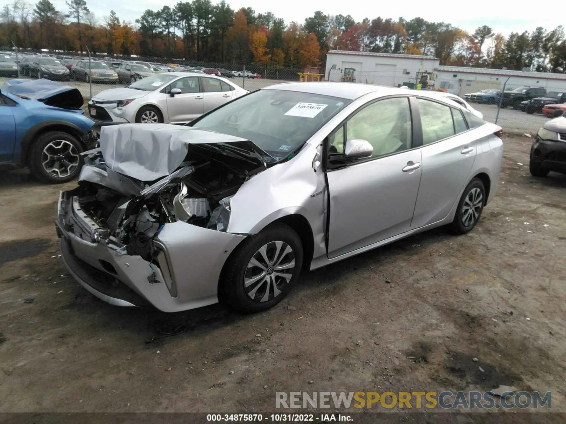 2 fotografías del automóvil dañado JTDL9RFU7L3014014 TOYOTA PRIUS 2020