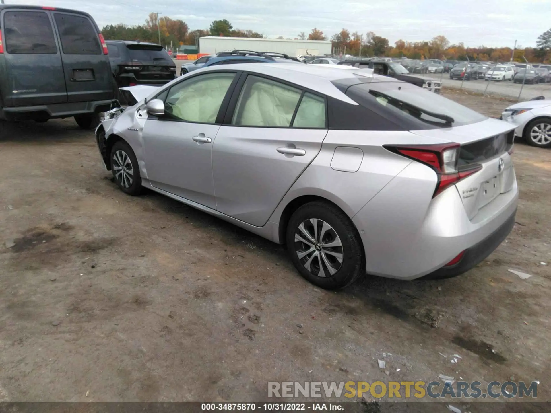 3 fotografías del automóvil dañado JTDL9RFU7L3014014 TOYOTA PRIUS 2020