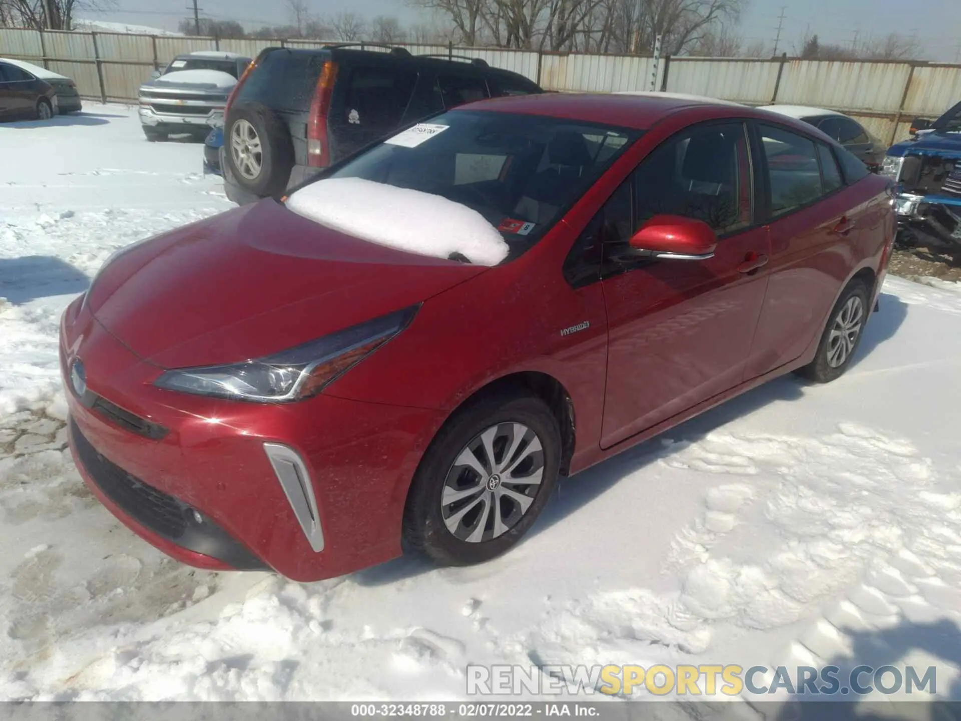 2 fotografías del automóvil dañado JTDL9RFU7L3021948 TOYOTA PRIUS 2020