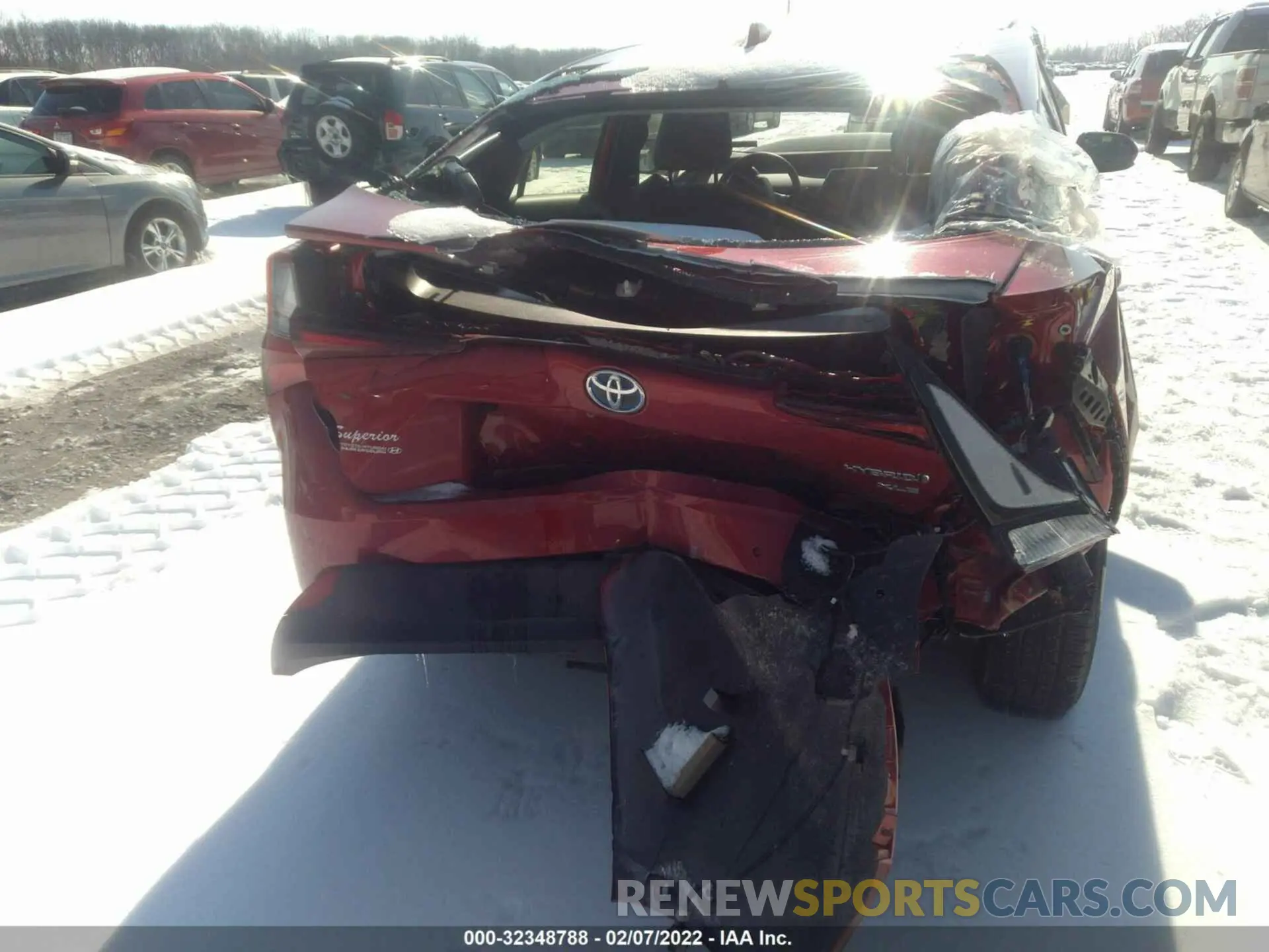 6 fotografías del automóvil dañado JTDL9RFU7L3021948 TOYOTA PRIUS 2020