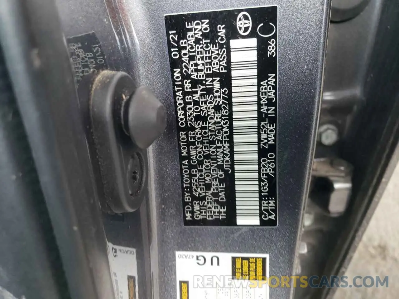 14 fotografías del automóvil dañado JTDKAMFP0M3182773 TOYOTA PRIUS 2021