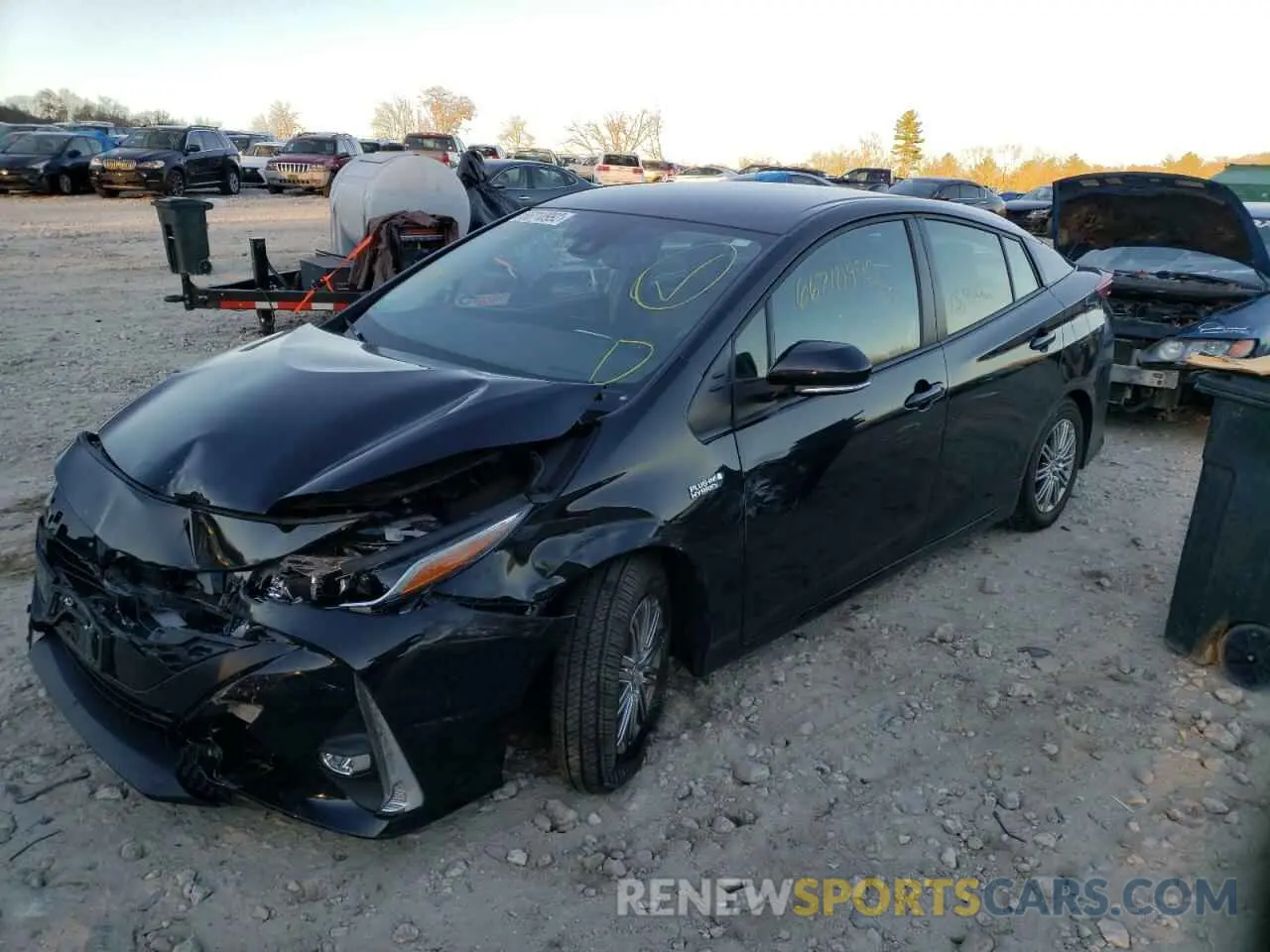 2 fotografías del automóvil dañado JTDKAMFP0M3190663 TOYOTA PRIUS 2021
