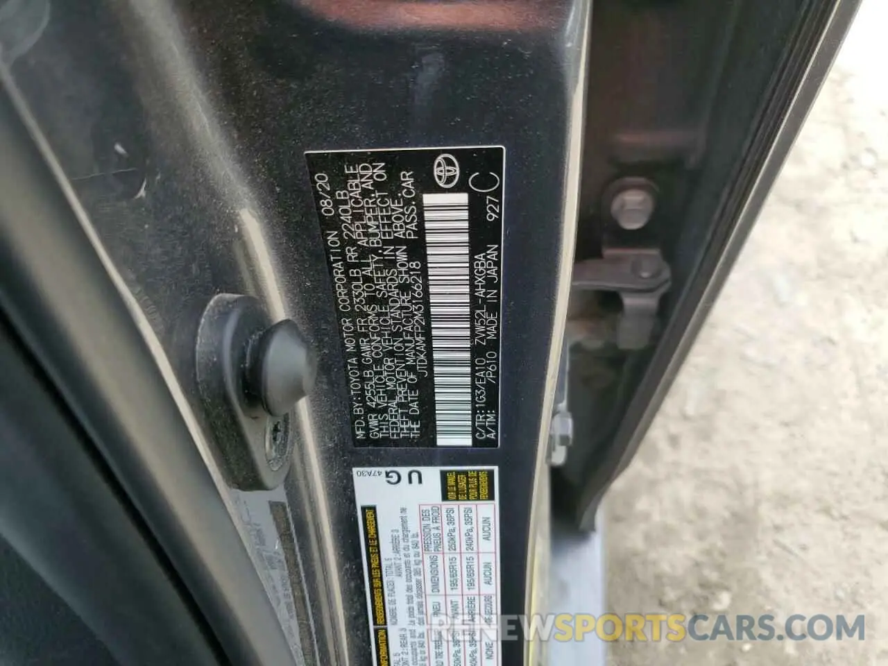 12 fotografías del automóvil dañado JTDKAMFP2M3166218 TOYOTA PRIUS 2021