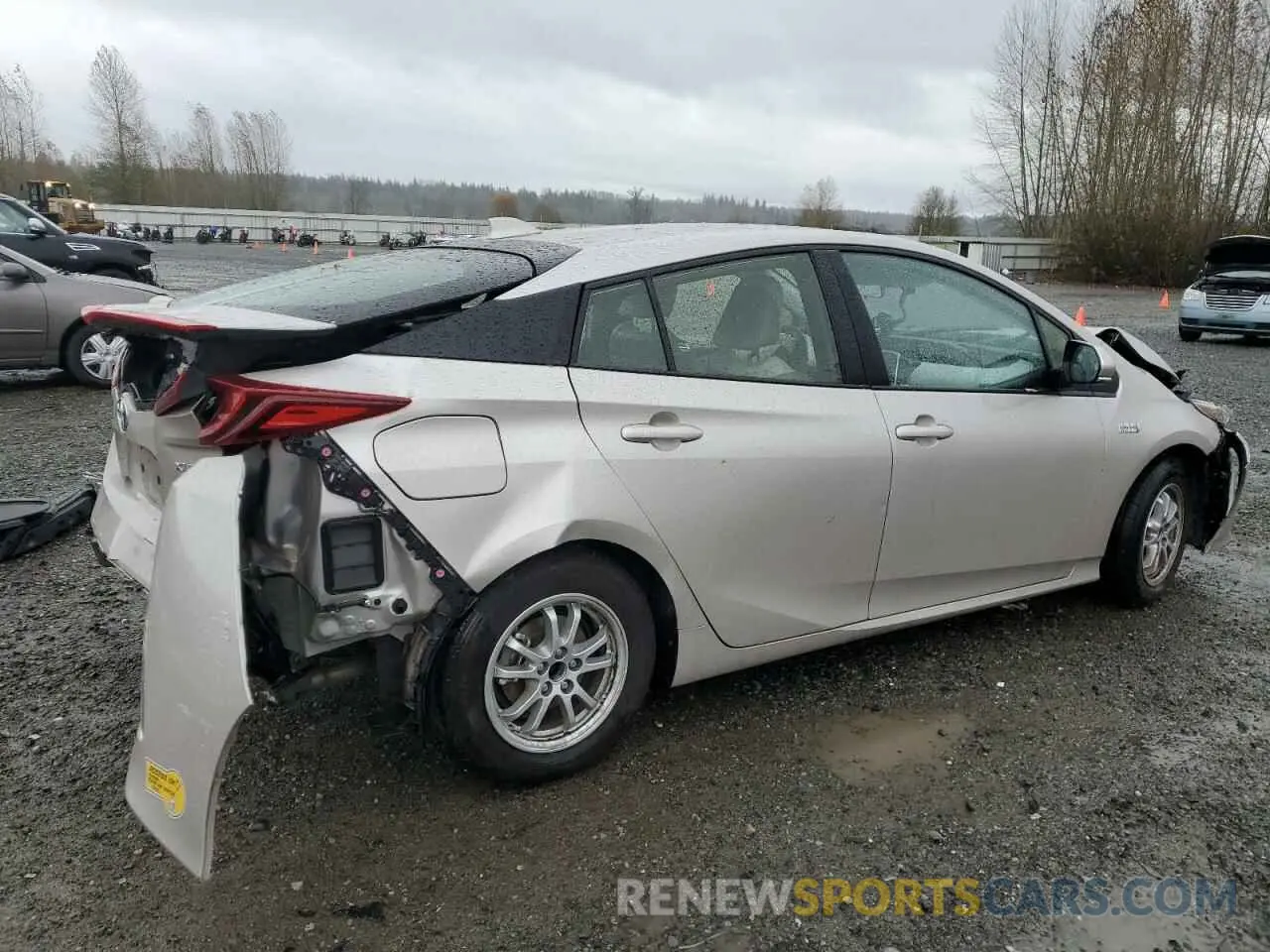 3 fotografías del automóvil dañado JTDKAMFP4M3167452 TOYOTA PRIUS 2021