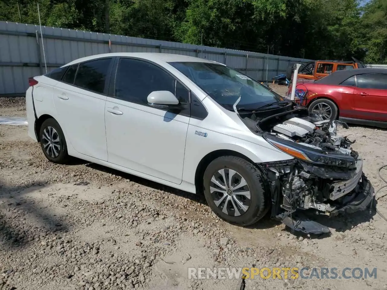 4 fotografías del automóvil dañado JTDKAMFP4M3175809 TOYOTA PRIUS 2021