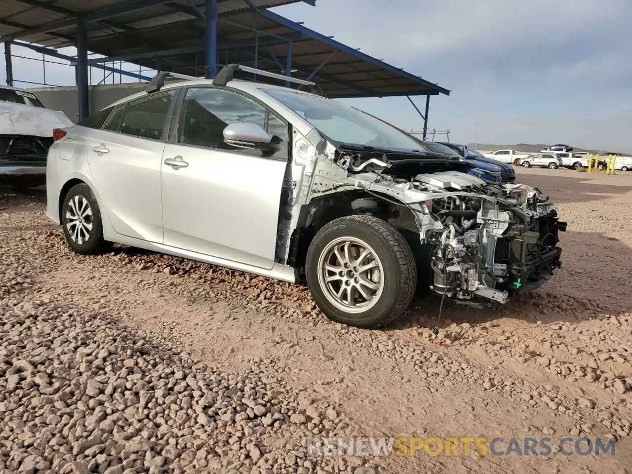 4 fotografías del automóvil dañado JTDKAMFP5M3164768 TOYOTA PRIUS 2021