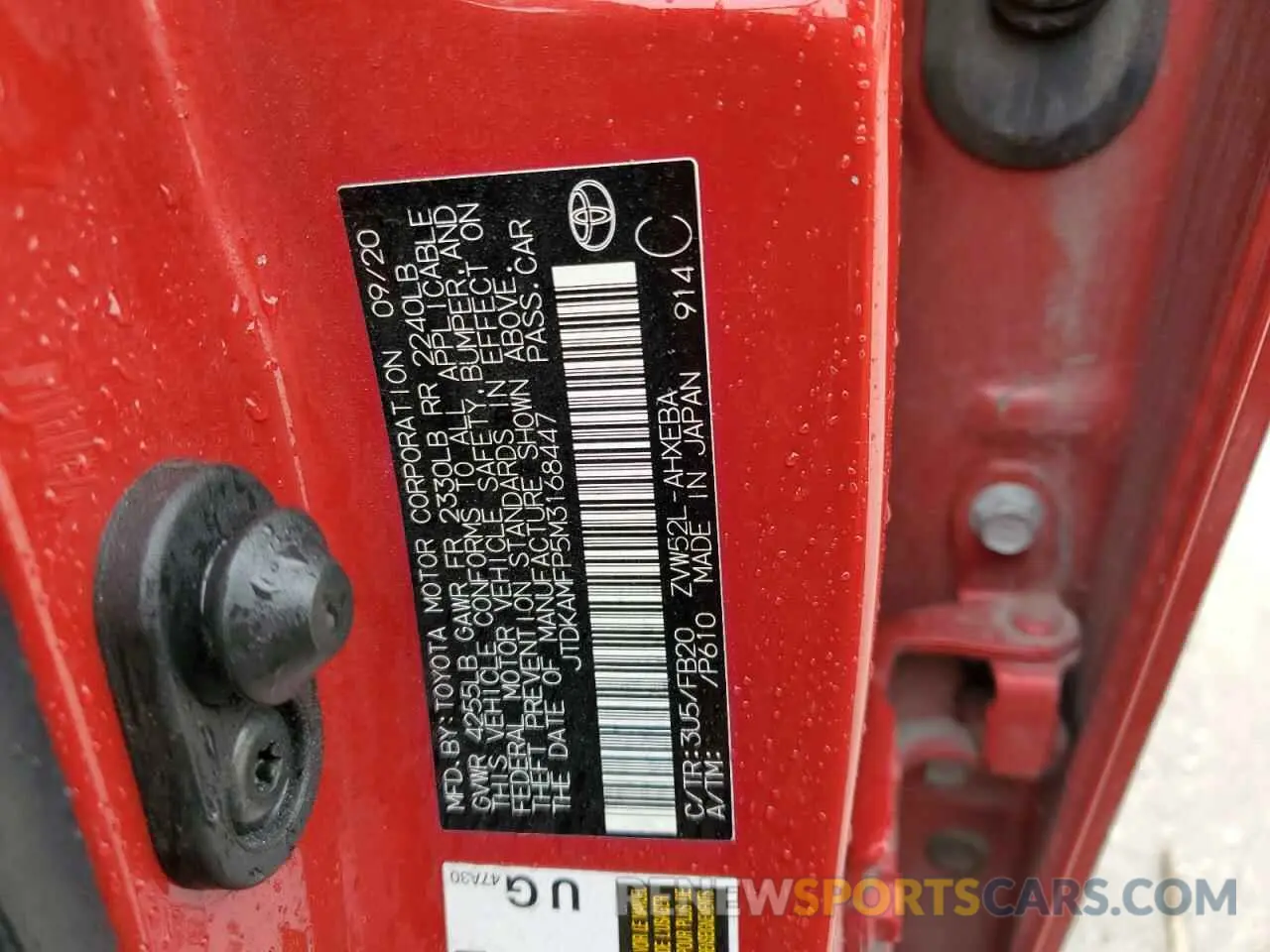 13 fotografías del automóvil dañado JTDKAMFP5M3168447 TOYOTA PRIUS 2021