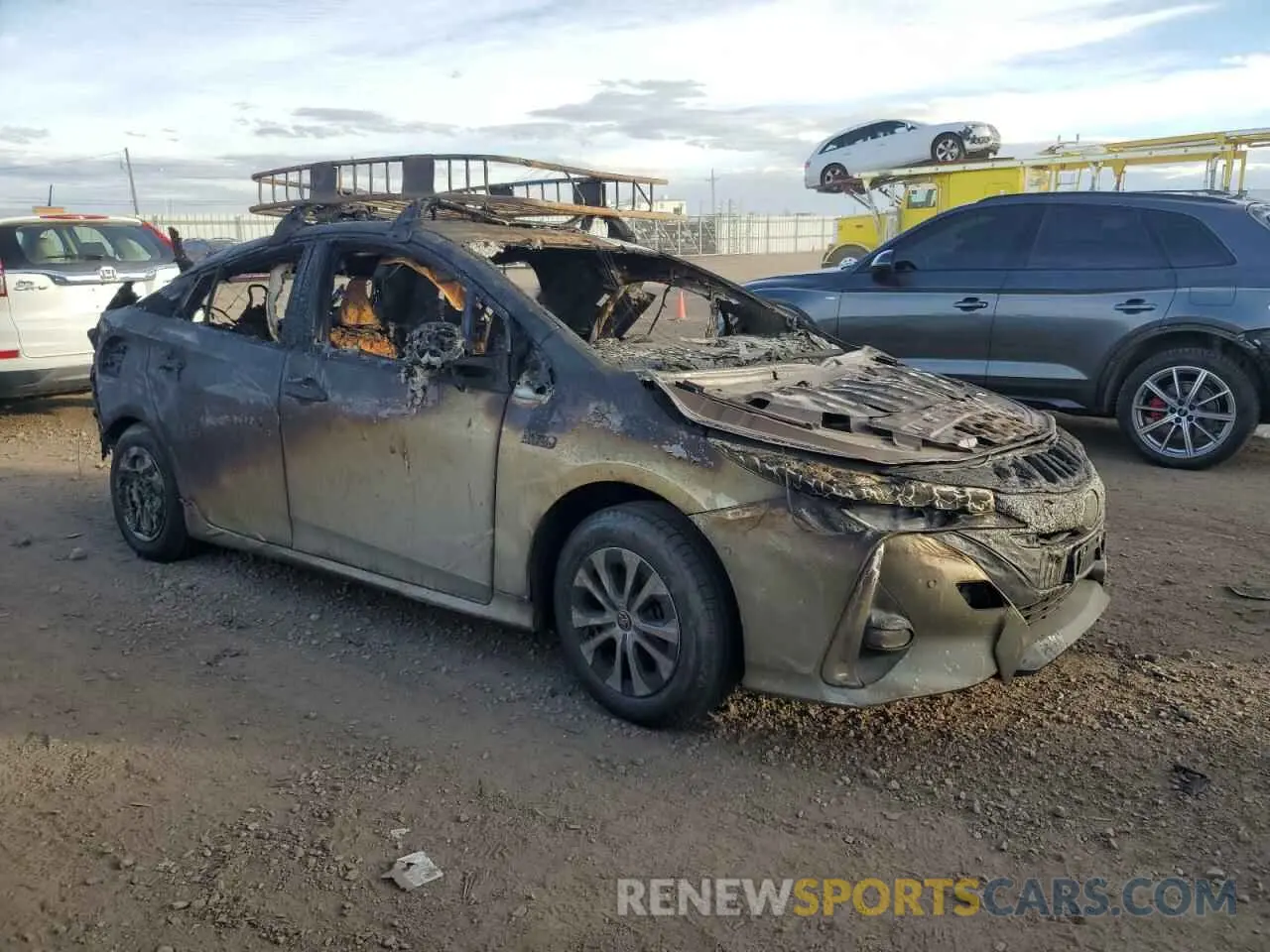 4 fotografías del automóvil dañado JTDKAMFP5M3174281 TOYOTA PRIUS 2021