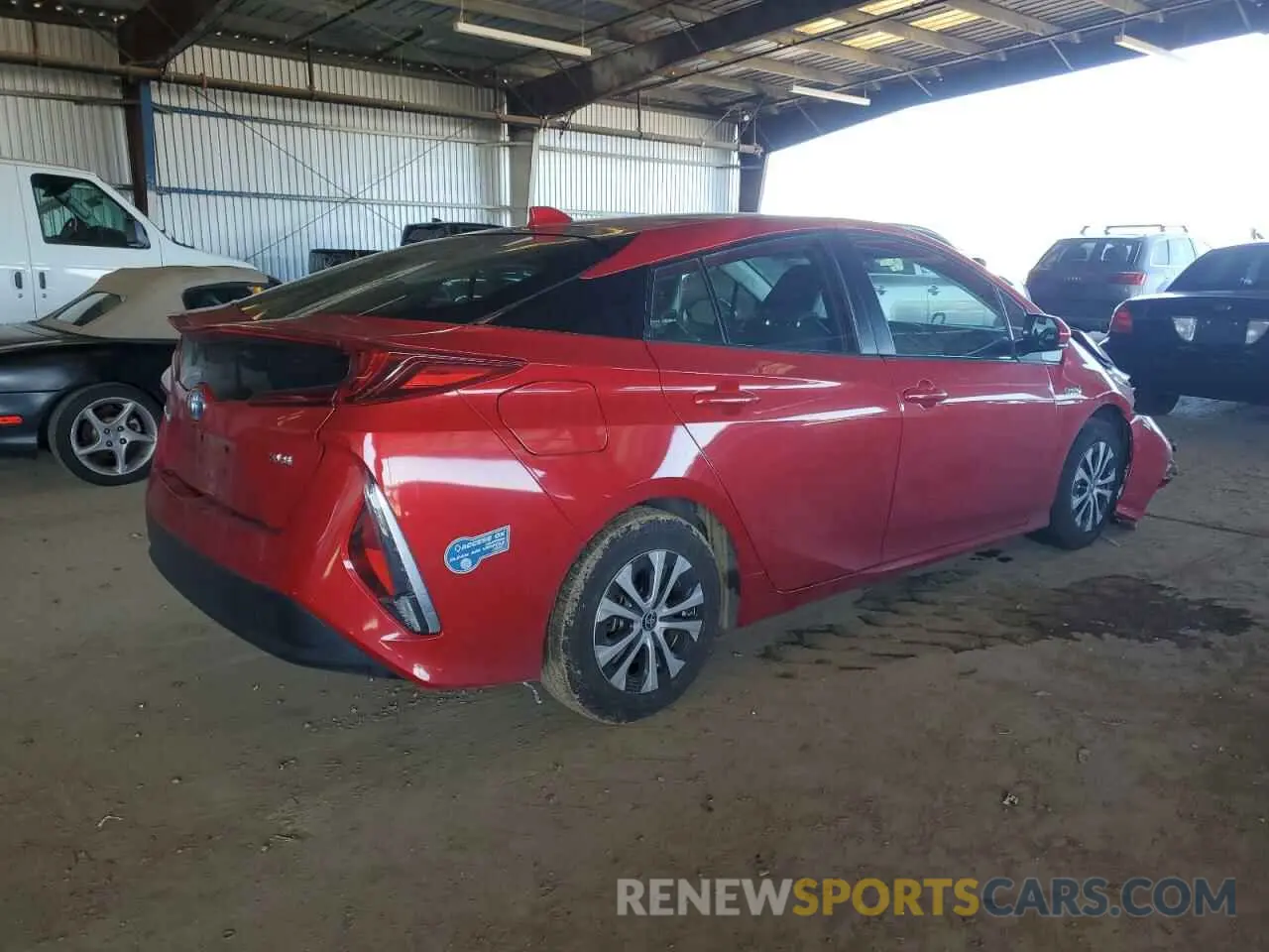 3 fotografías del automóvil dañado JTDKAMFP6M3170627 TOYOTA PRIUS 2021