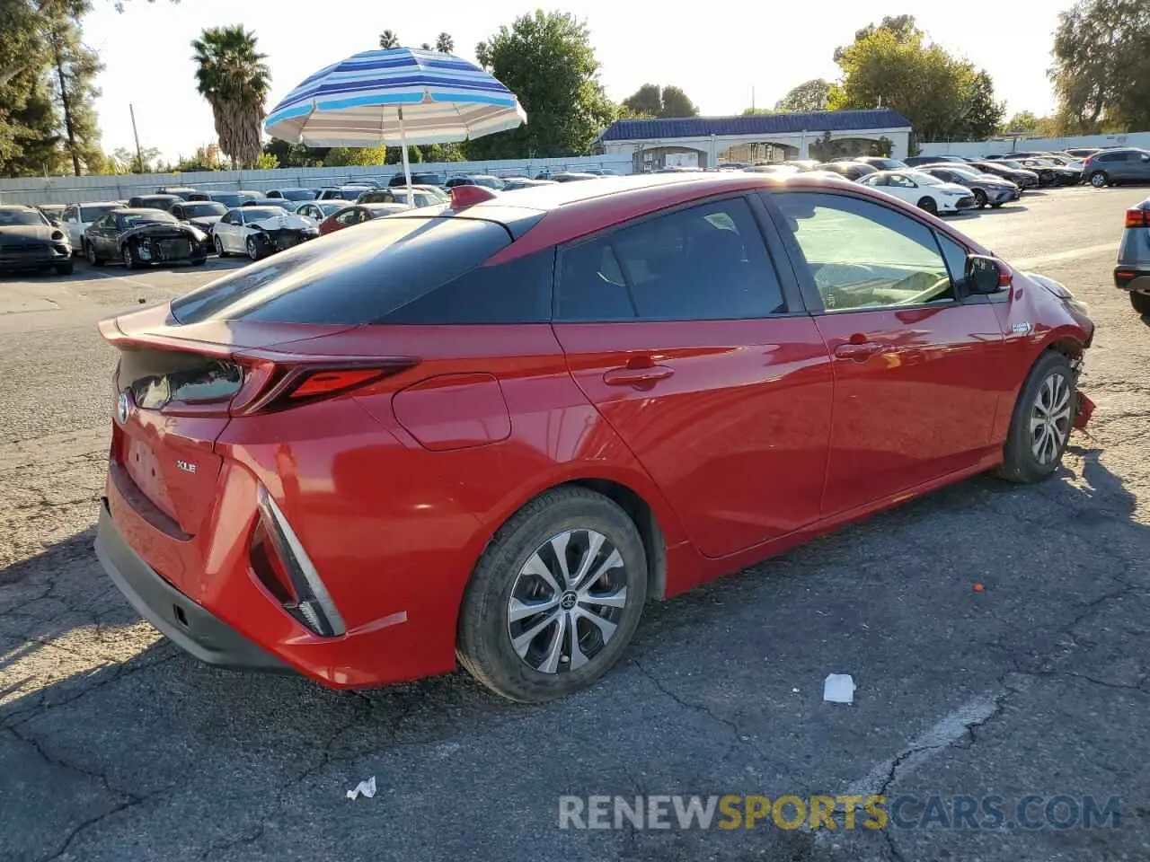 3 fotografías del automóvil dañado JTDKAMFP7M3172922 TOYOTA PRIUS 2021
