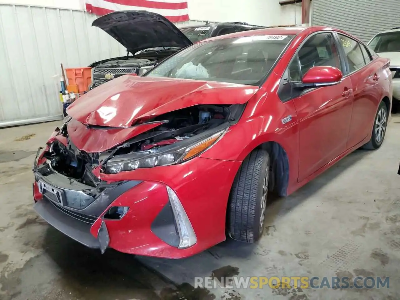 2 fotografías del automóvil dañado JTDKAMFP8M3166112 TOYOTA PRIUS 2021