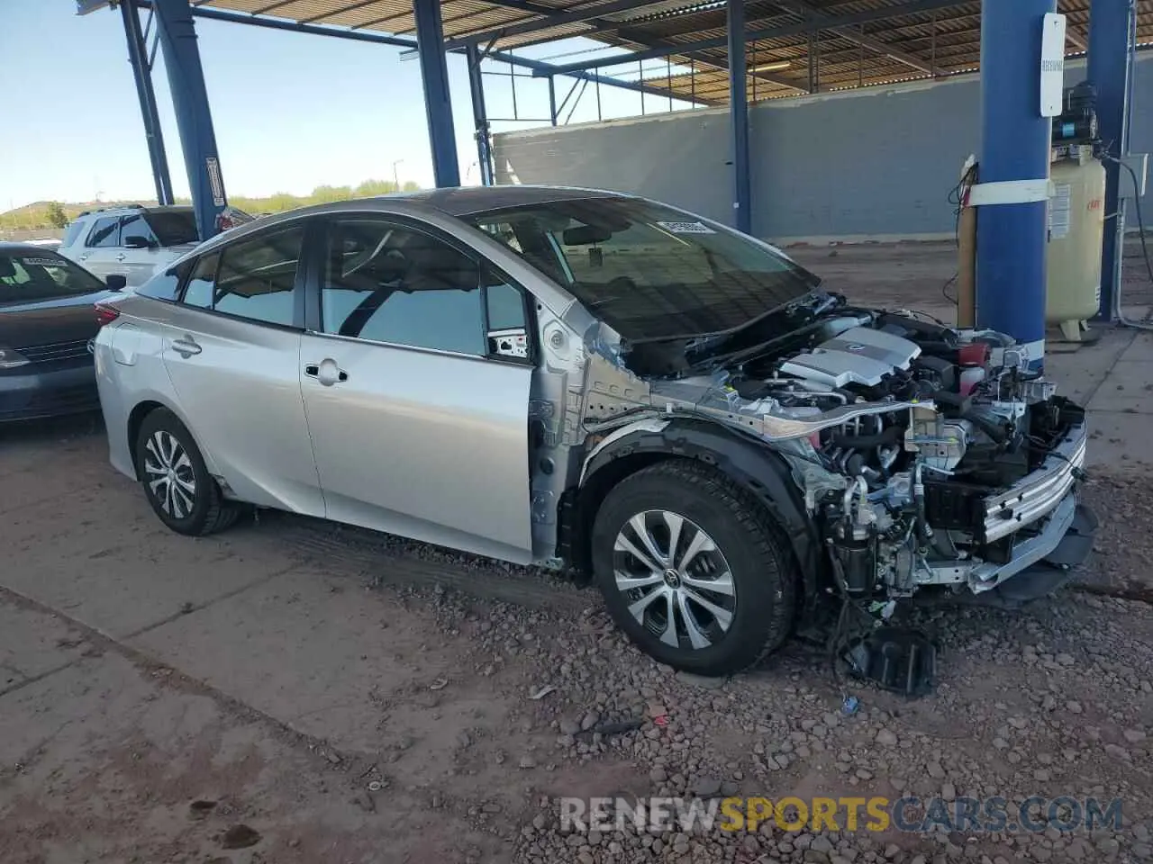4 fotografías del automóvil dañado JTDKAMFP8M3174713 TOYOTA PRIUS 2021