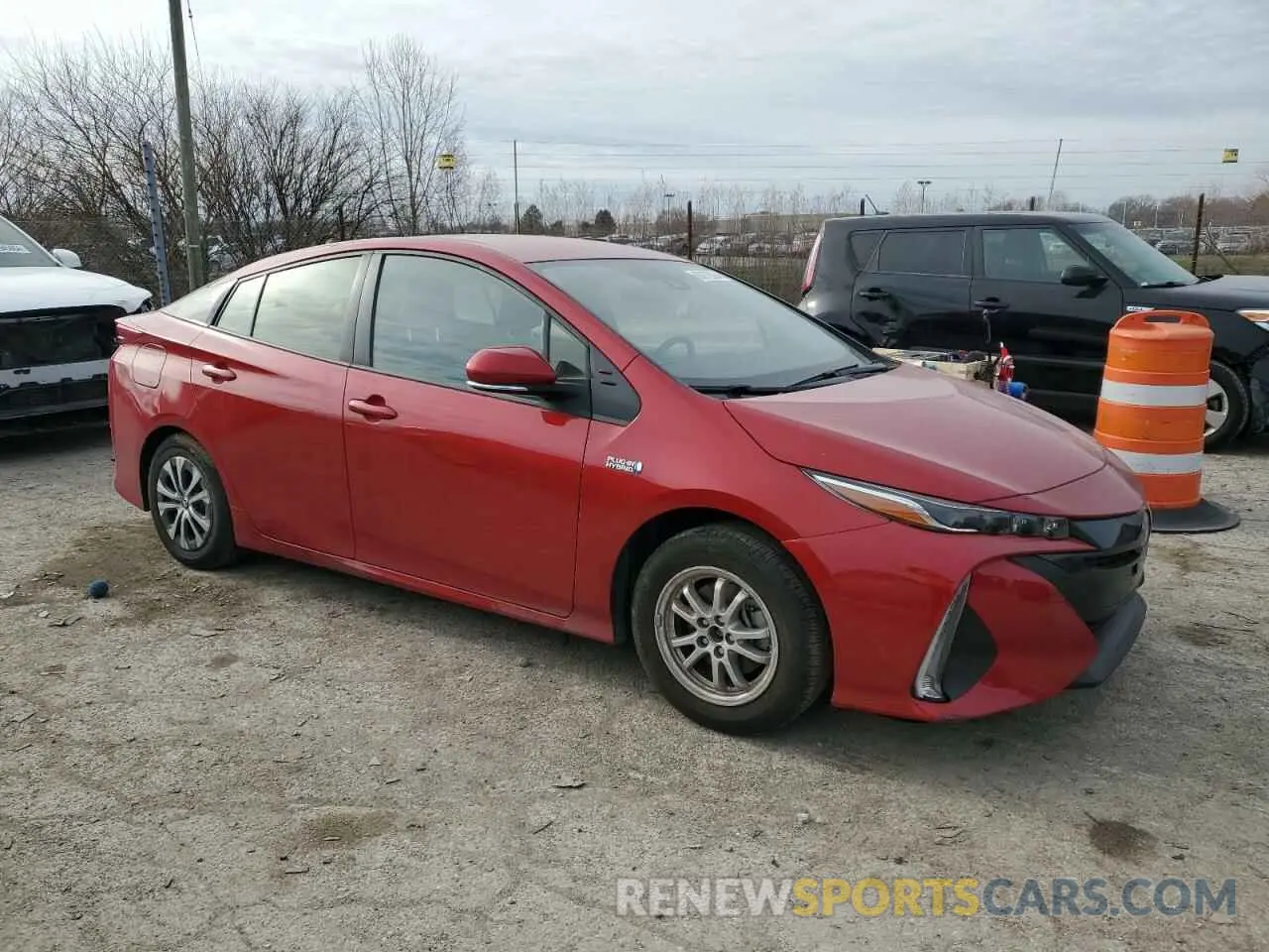 4 fotografías del automóvil dañado JTDKAMFP8M3185680 TOYOTA PRIUS 2021