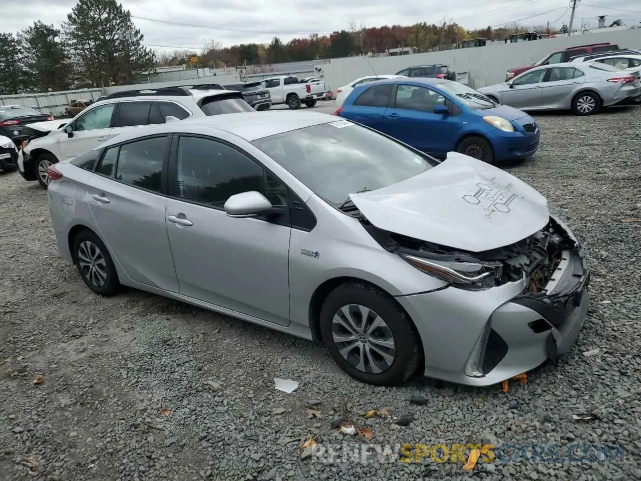 4 fotografías del automóvil dañado JTDKAMFP8M3194332 TOYOTA PRIUS 2021