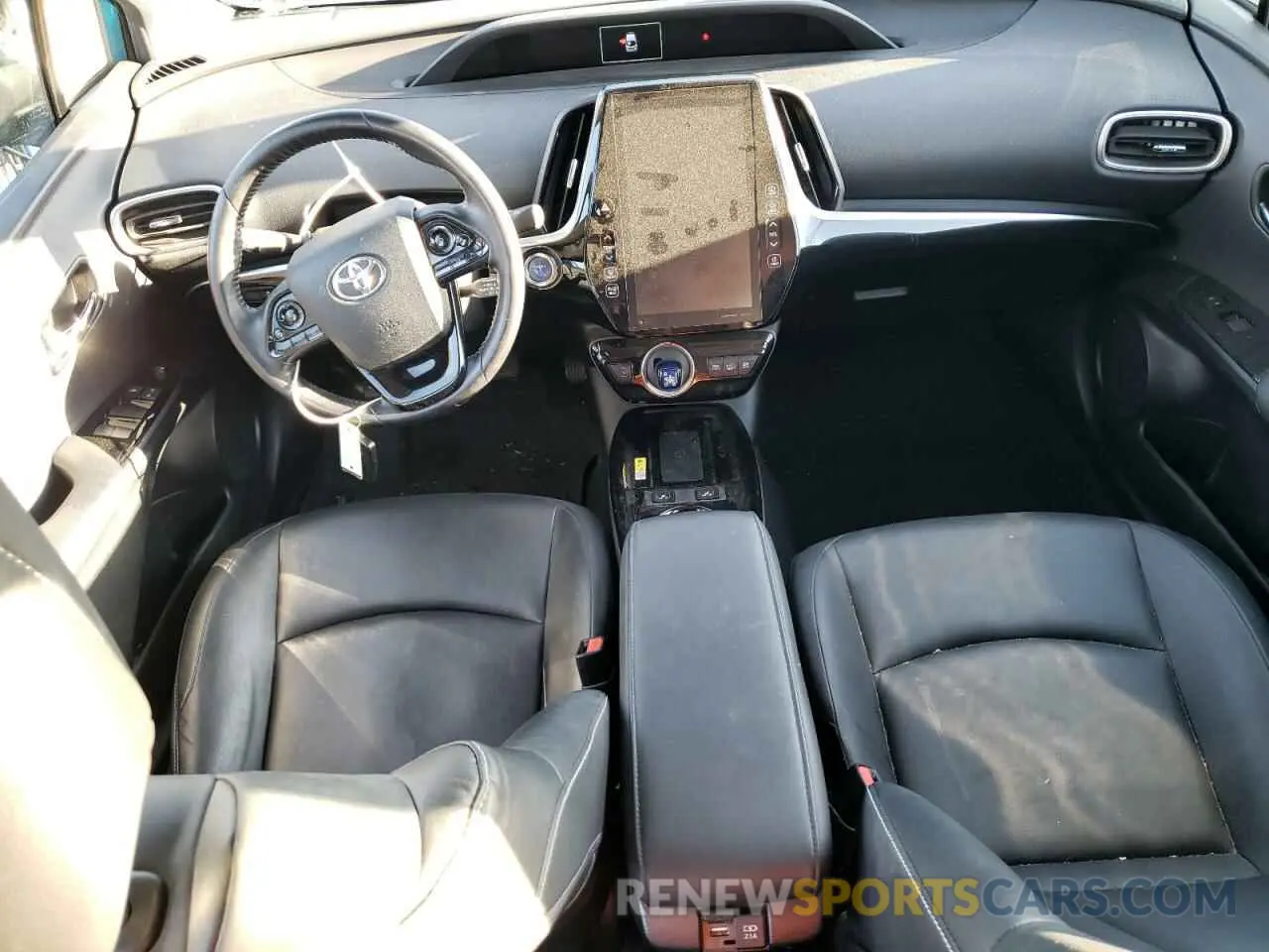 8 fotografías del automóvil dañado JTDKAMFPXM3176270 TOYOTA PRIUS 2021