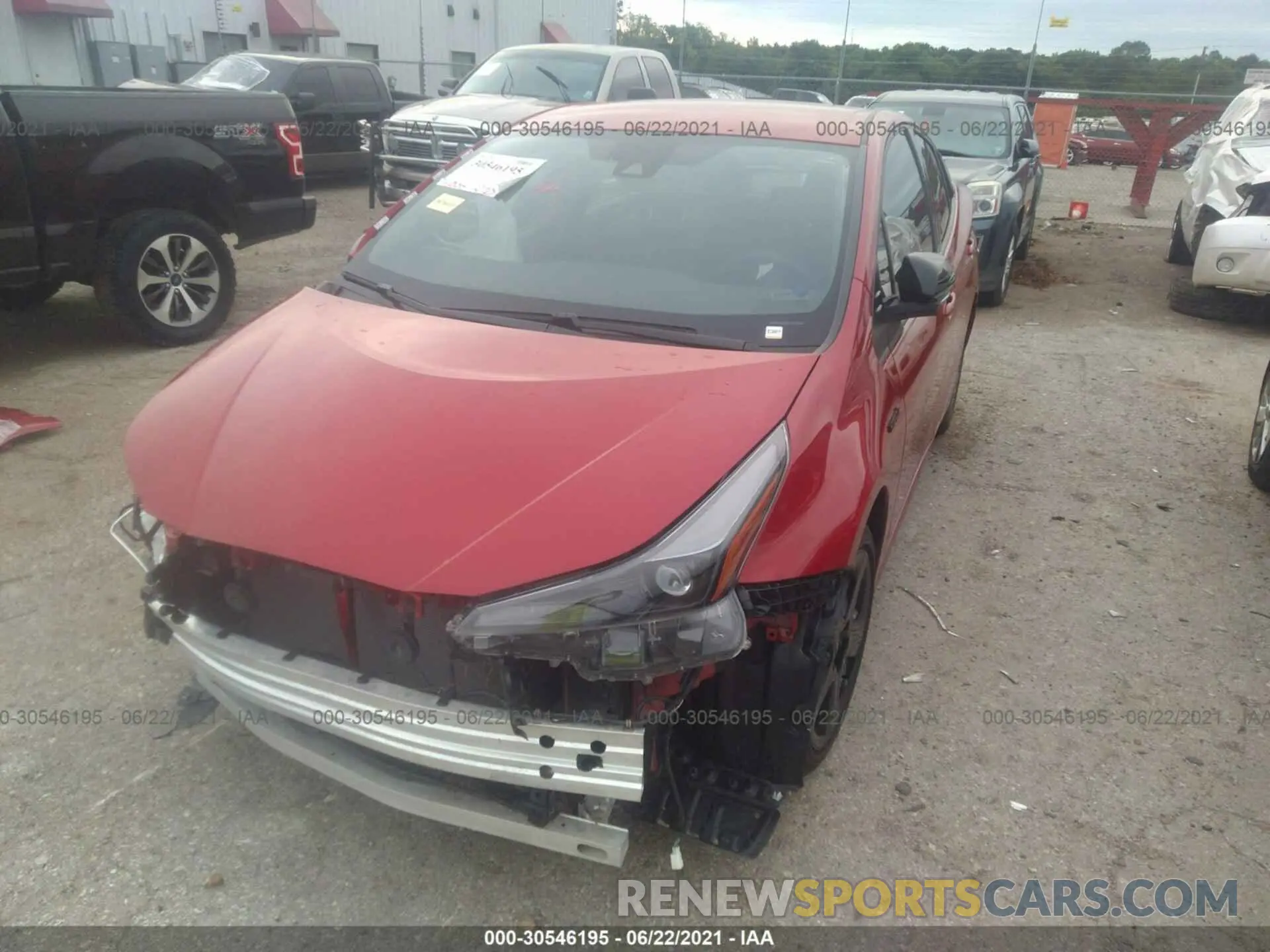 2 fotografías del automóvil dañado JTDKAMFU1M3127545 TOYOTA PRIUS 2021