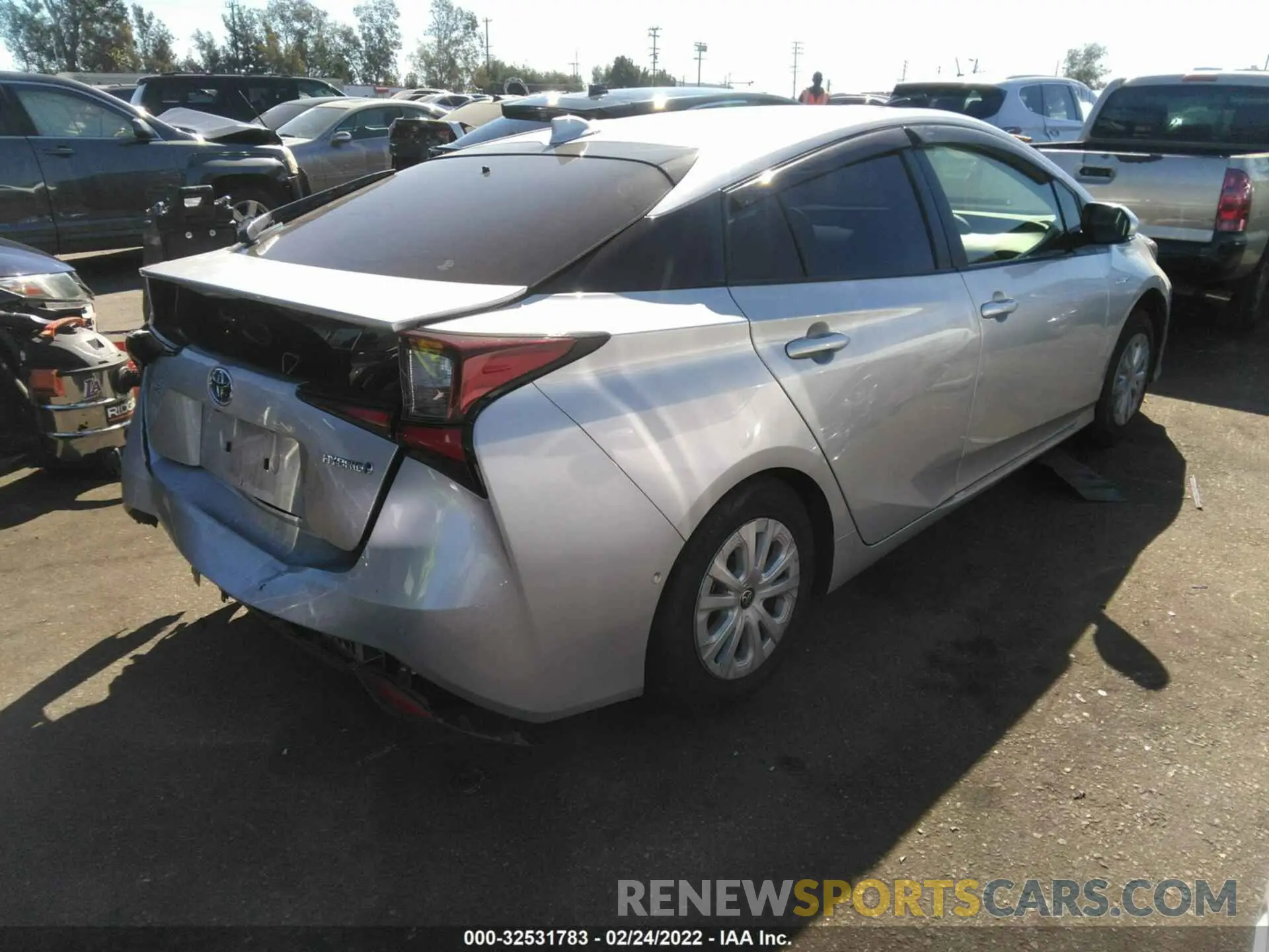 4 fotografías del automóvil dañado JTDKAMFU1M3130509 TOYOTA PRIUS 2021