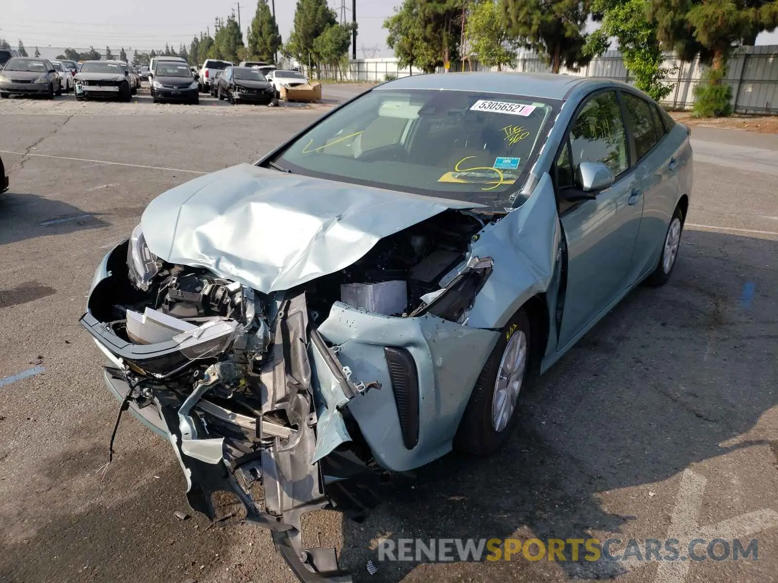 2 fotografías del automóvil dañado JTDKAMFU1M3132938 TOYOTA PRIUS 2021