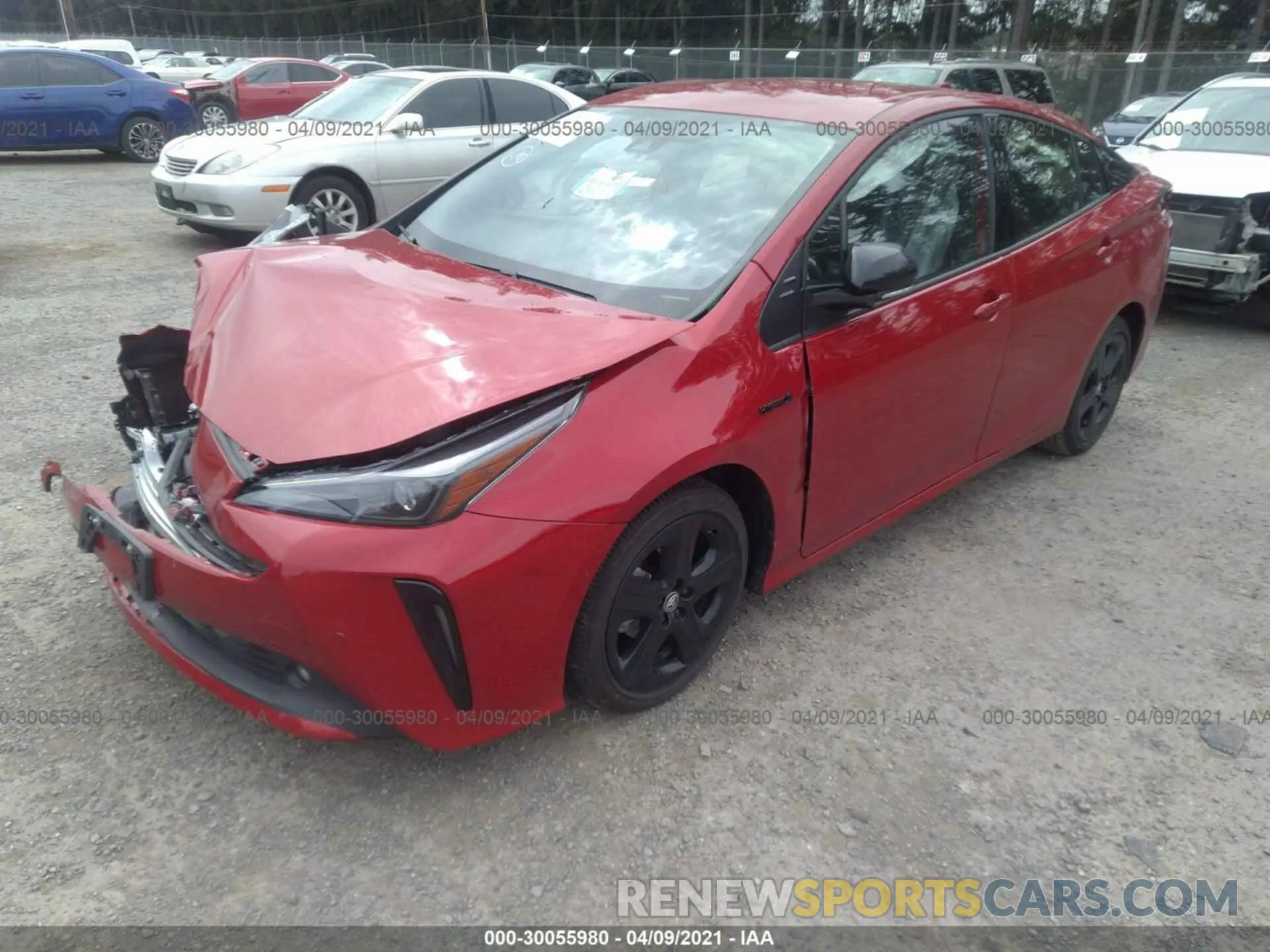 2 fotografías del automóvil dañado JTDKAMFU2M3129157 TOYOTA PRIUS 2021