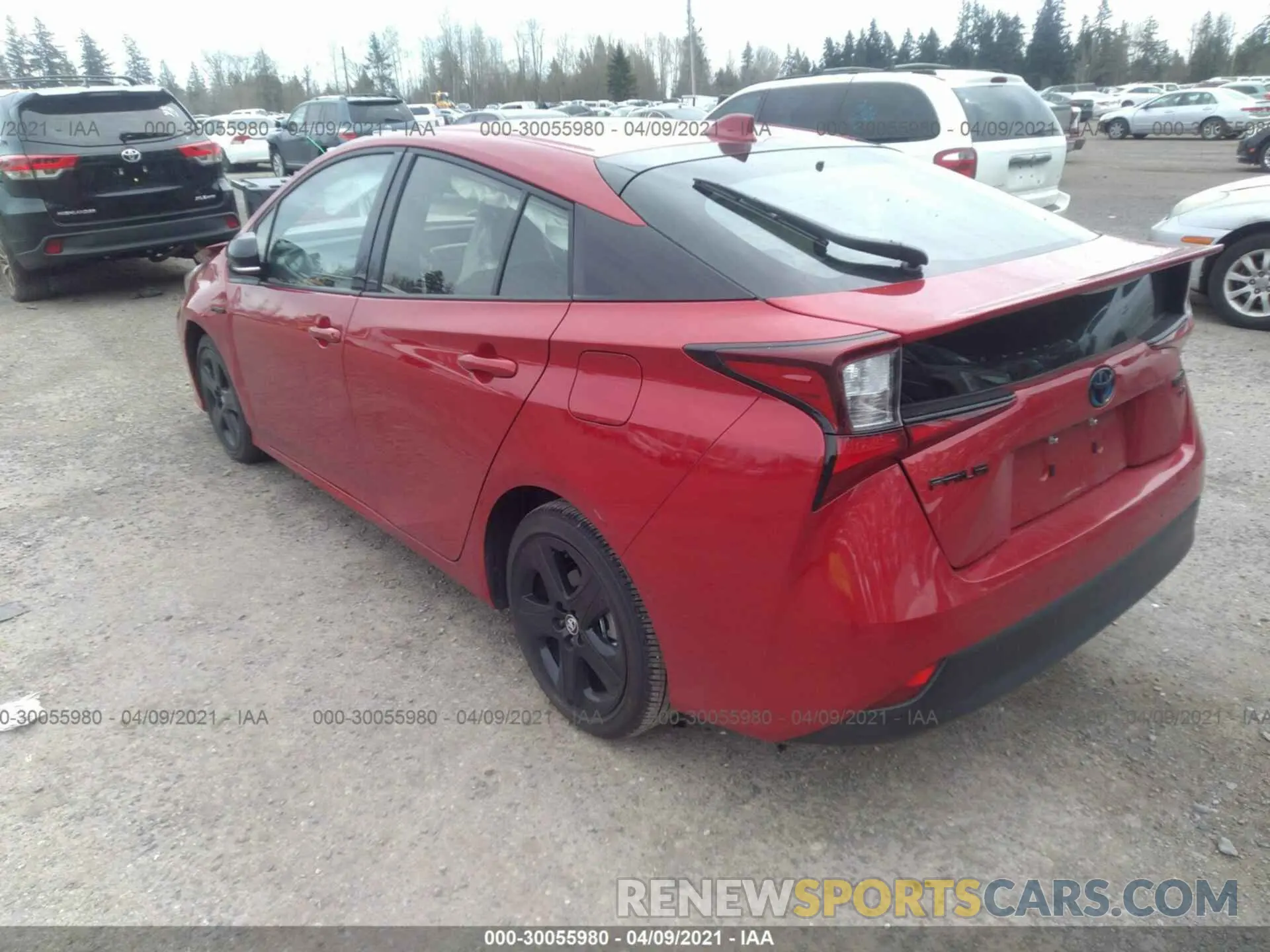 3 fotografías del automóvil dañado JTDKAMFU2M3129157 TOYOTA PRIUS 2021