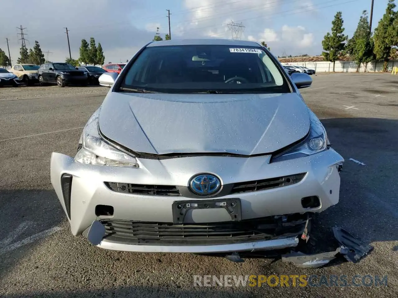 5 fotografías del automóvil dañado JTDKAMFU2M3148288 TOYOTA PRIUS 2021