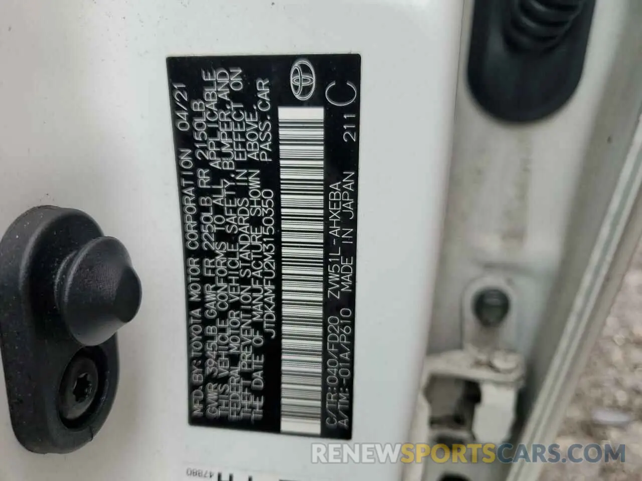 14 fotografías del automóvil dañado JTDKAMFU2M3150350 TOYOTA PRIUS 2021